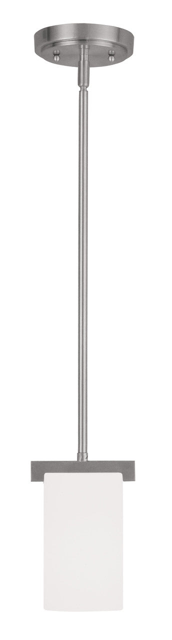 LIVEX Lighting 1321-91 Astoria Contemporary Mini Pendant in Brushed Nickel (1 Light)