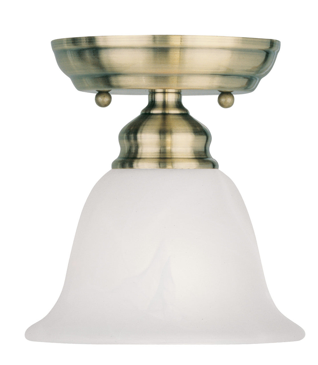 LIVEX Lighting 1350-01 Essex Flushmount in Antique Brass (1 Light)