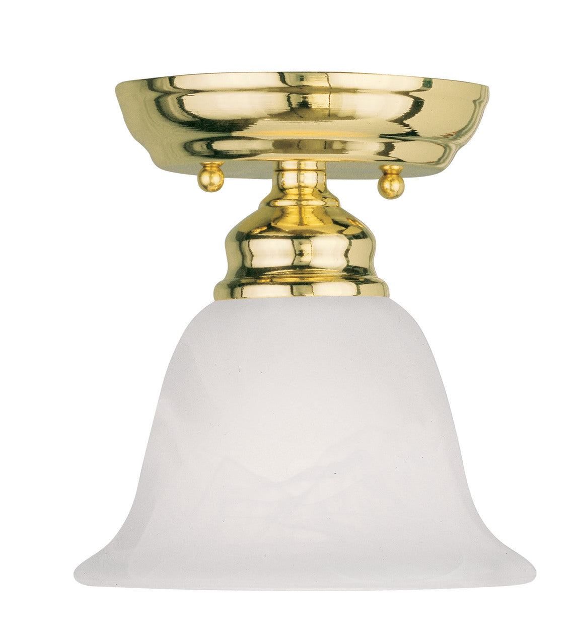 LIVEX Lighting 1350-02 Essex Flushmount in Polished Brass (1 Light)