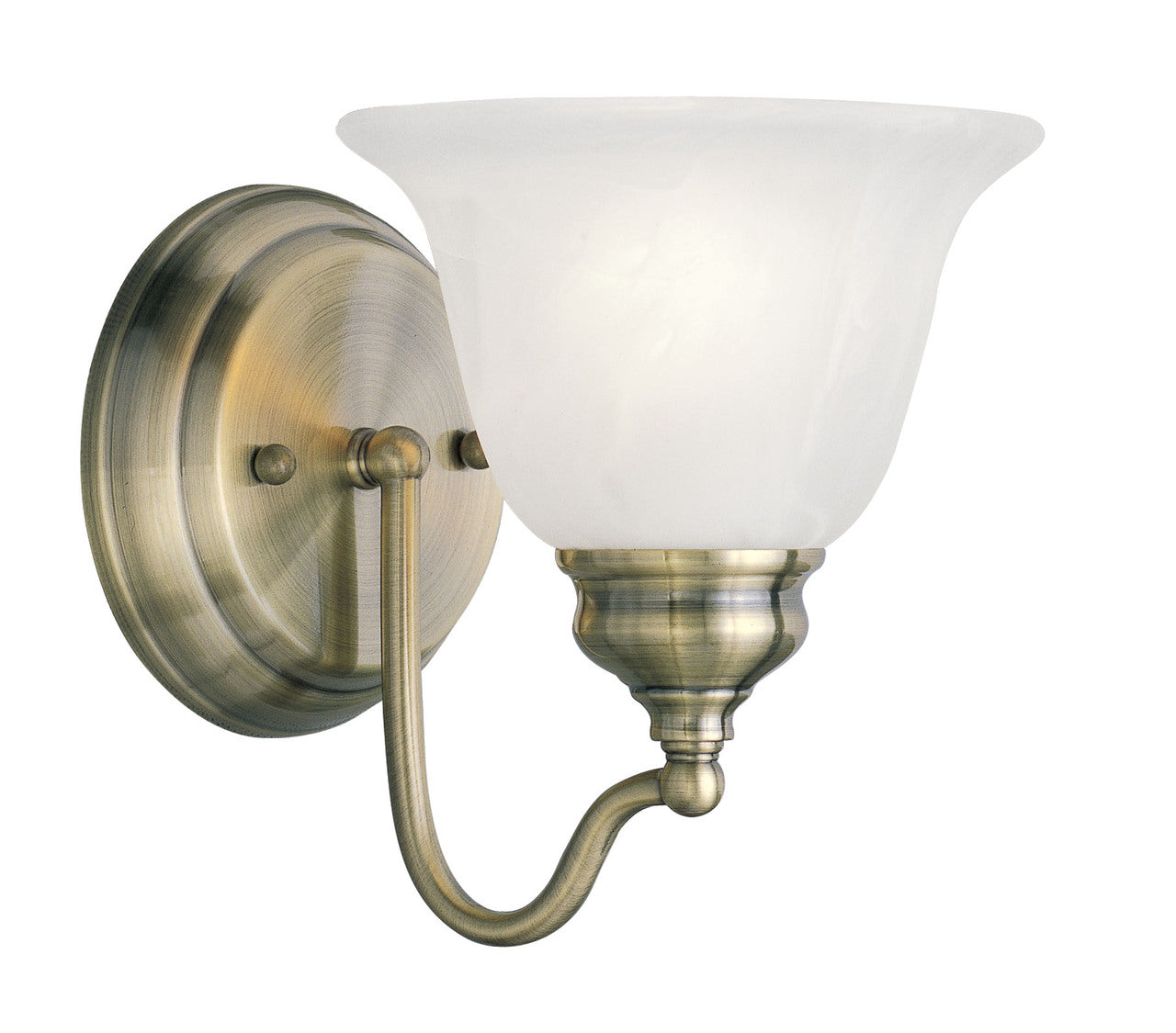 LIVEX Lighting 1351-01 Essex Bath Light in Antique Brass (1 Light)