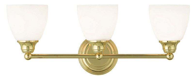 LIVEX Lighting 13663-02 Somerville Bath Light in Polished Brass (3 Light)