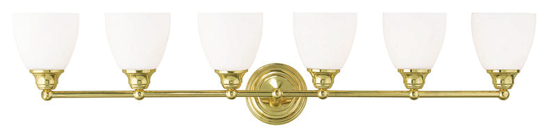 LIVEX Lighting 13666-02 Somerville Bath Light in Polished Brass (6 Light)