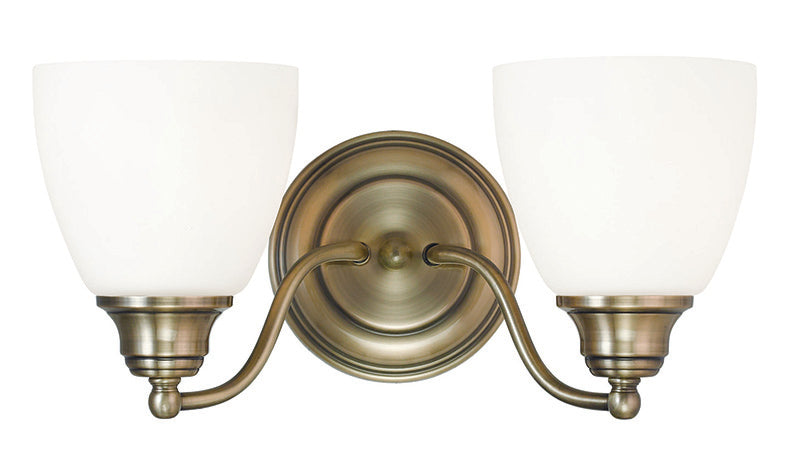 LIVEX Lighting 13672-01 Somerville Bath Light in Antique Brass (2 Light)