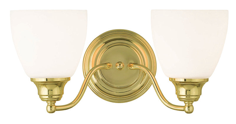 LIVEX Lighting 13672-02 Somerville Bath Light in Polished Brass (2 Light)