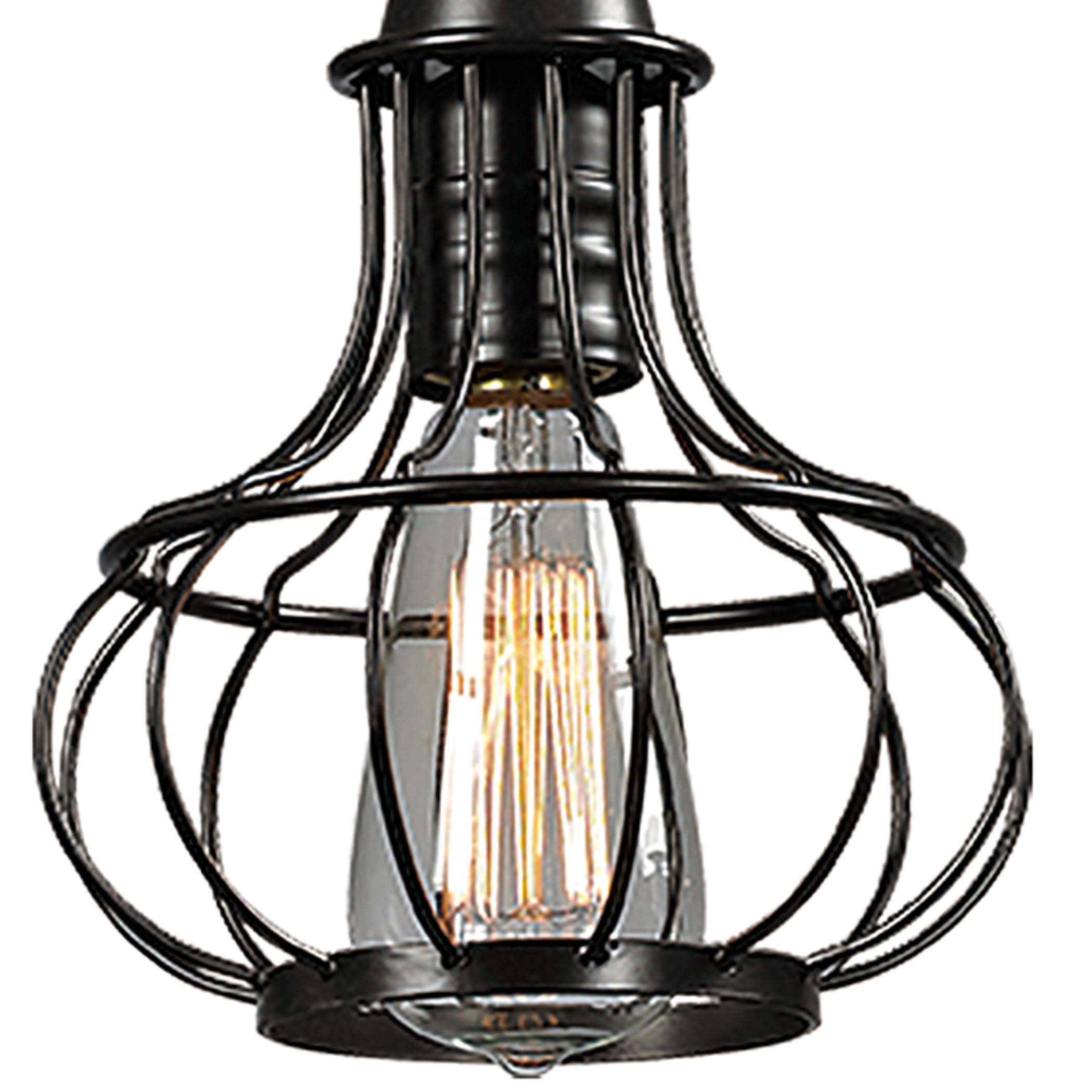 ELK Lighting 14191/1 Yardley 1-Light Mini Pendant in Oil Rubbed Bronze with Wire Cage