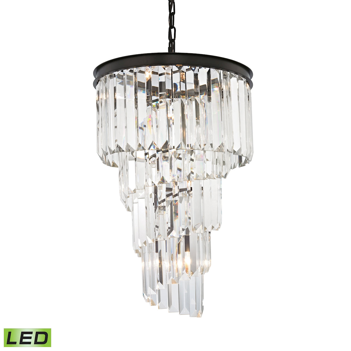 ELK Lighting 14217/6-LED Palacial 6-Light Chandelier in Oil Rubbed Bronze with Clear Crystal - Includes LED Bulbs