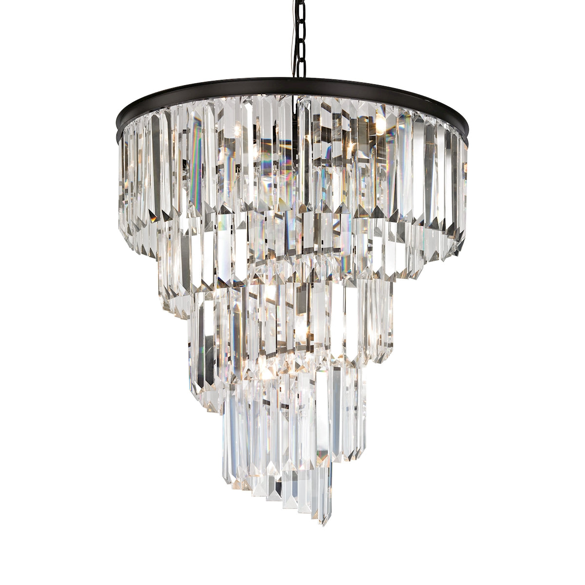 ELK Lighting 14218/9 Palacial 9-Light Chandelier in Oil Rubbed Bronze with Clear Crystal