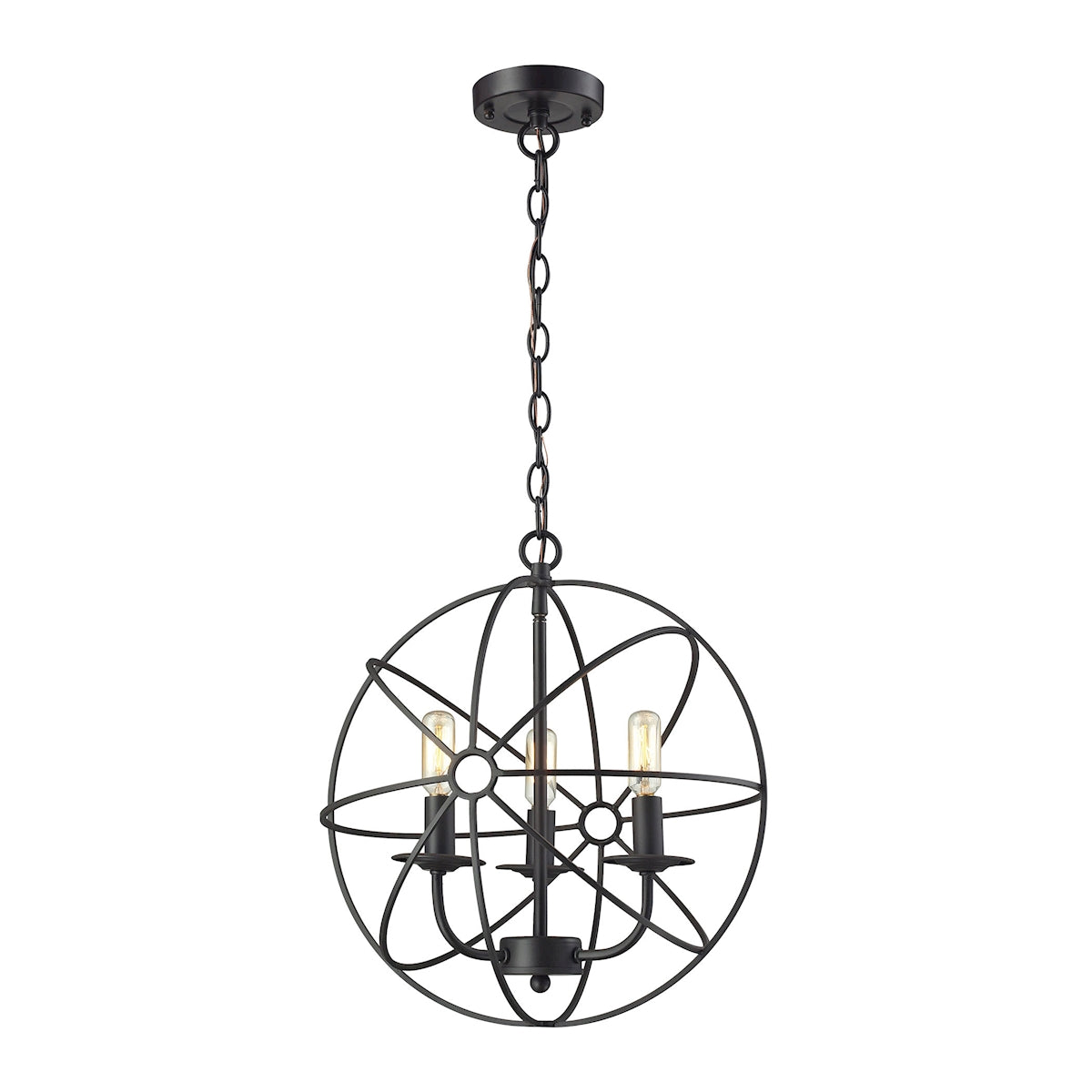 ELK Lighting 14243/3 Yardley 3-Light Chandelier in Oil Rubbed Bronze with Wire Cage