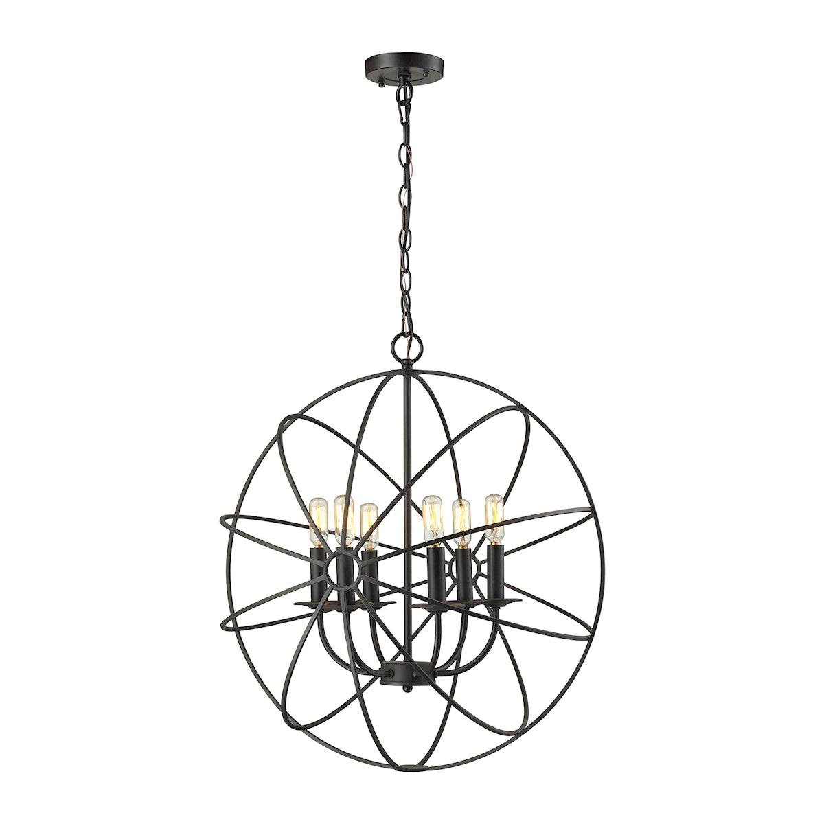 ELK Lighting 14244/6 Yardley 6-Light Chandelier in Oil Rubbed Bronze with Wire Cage