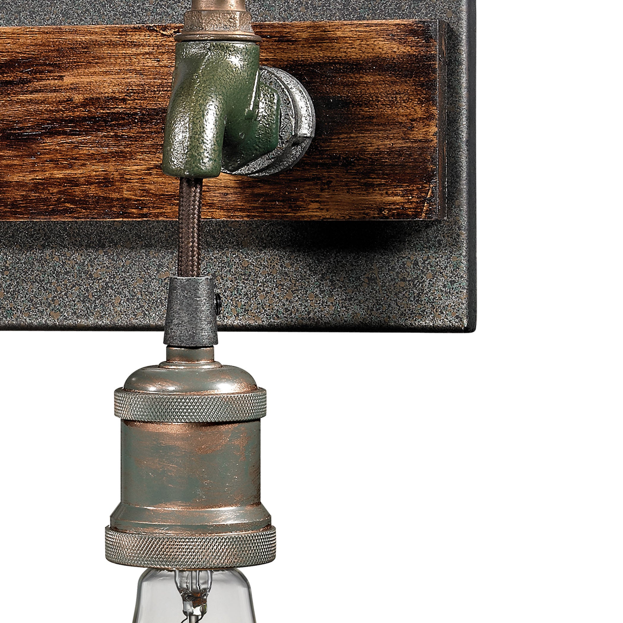 ELK Lighting 14282/3 Jonas 3-Light Vanity Lamp in Multi-Tone Weathered with Faucet Motif