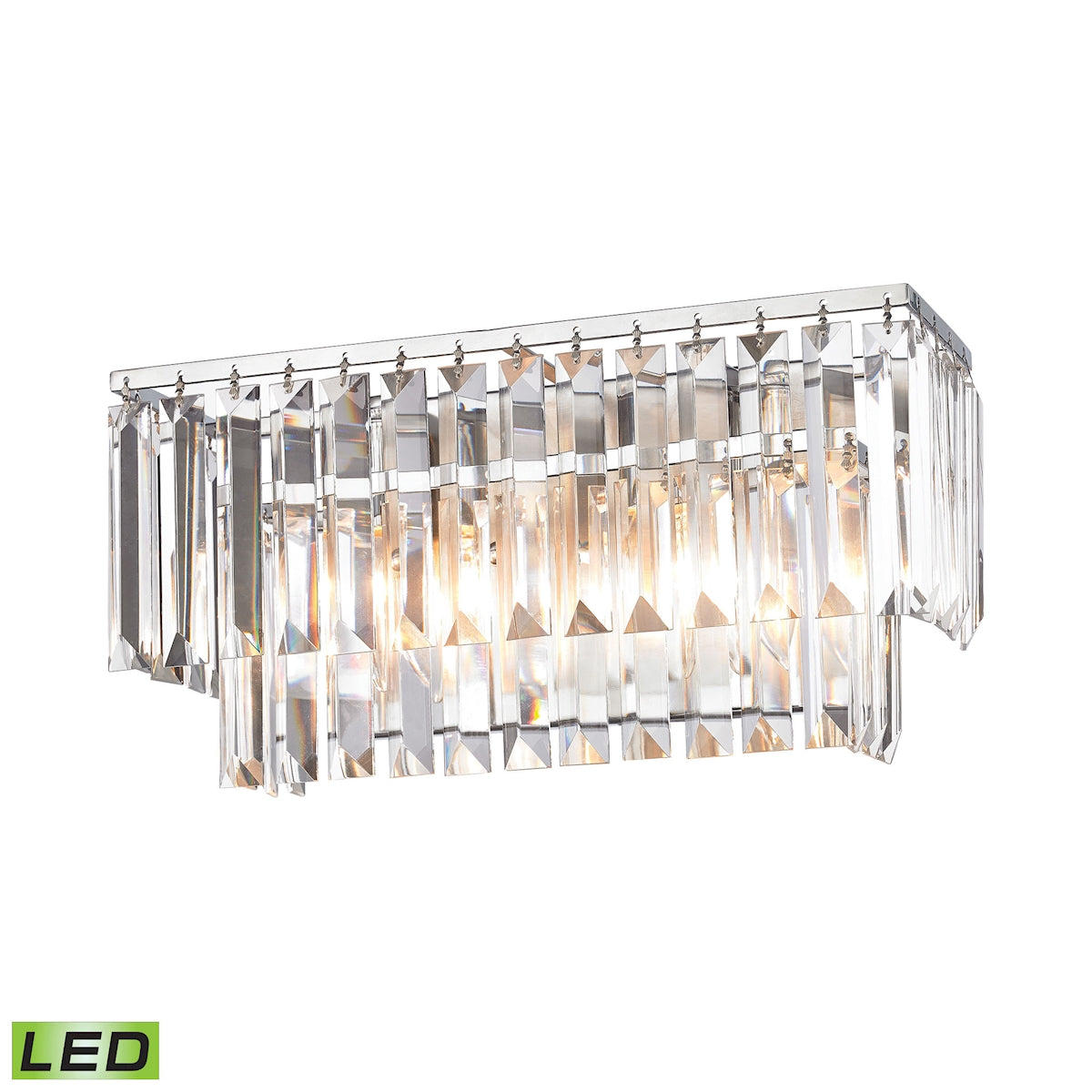 ELK Lighting 15211/2-LED Palacial 2-Light Vanity Sconce in Polished Chrome with Clear Crystal - Includes LED Bulbs