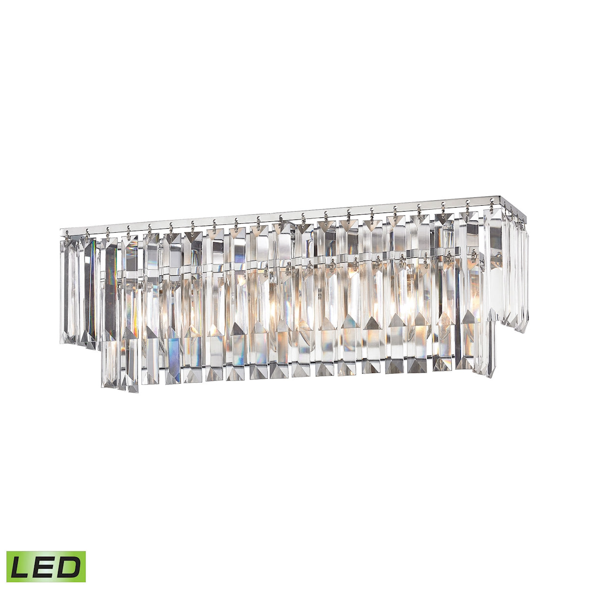 ELK Lighting 15212/3-LED Palacial 3-Light Vanity Sconce in Polished Chrome with Clear Crystal - Includes LED Bulbs