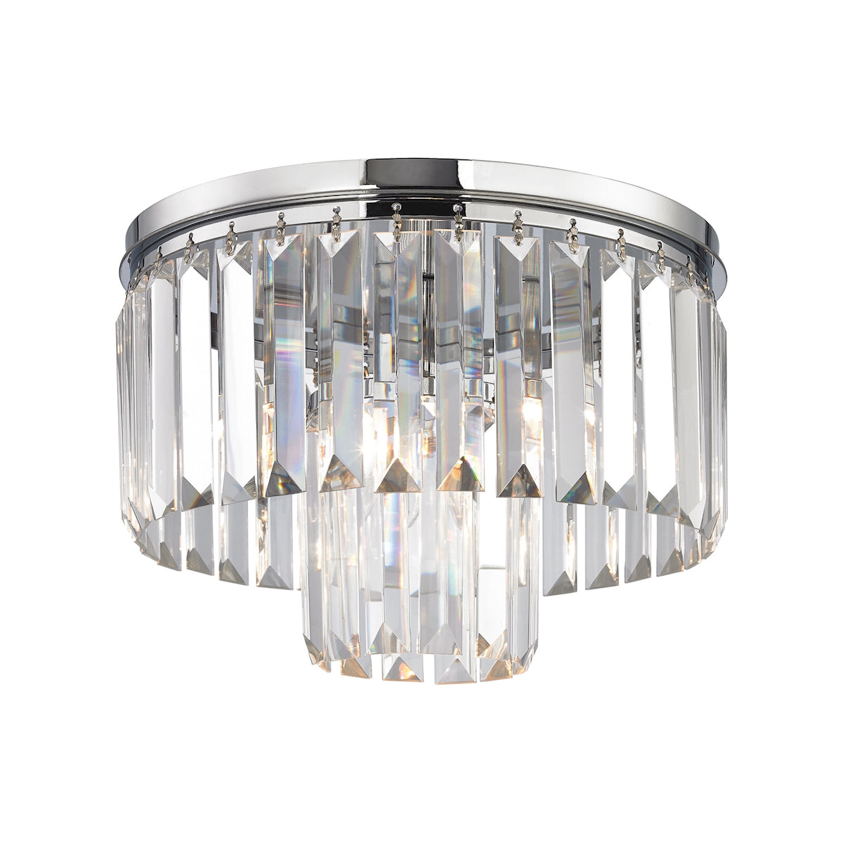 ELK Lighting 15213/1 Palacial 1-Light Flush Mount in Polished Chrome with Clear Crystal