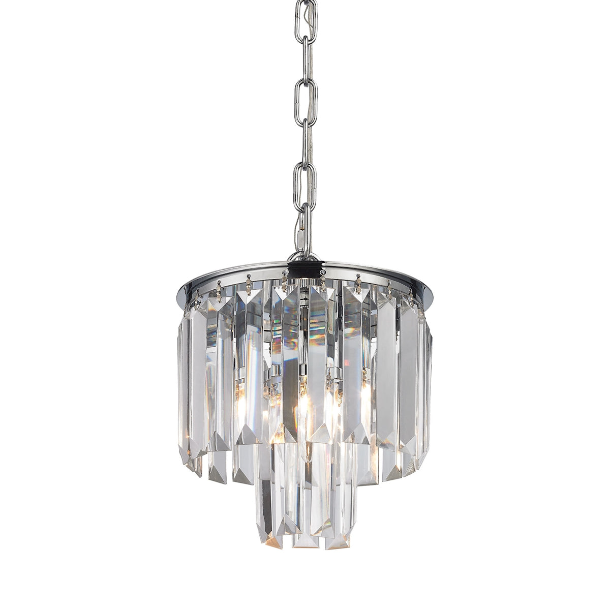 ELK Lighting 15214/1 Palacial 1-Light Mini Pendant in Polished Chrome with Clear Crystal