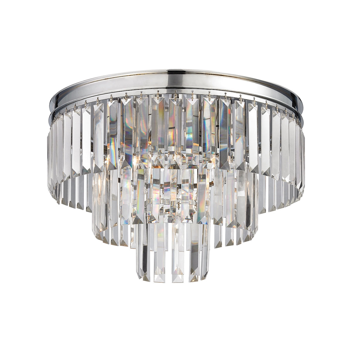 ELK Lighting 15215/3 Palacial 3-Light Semi Flush in Polished Chrome with Clear Crystal