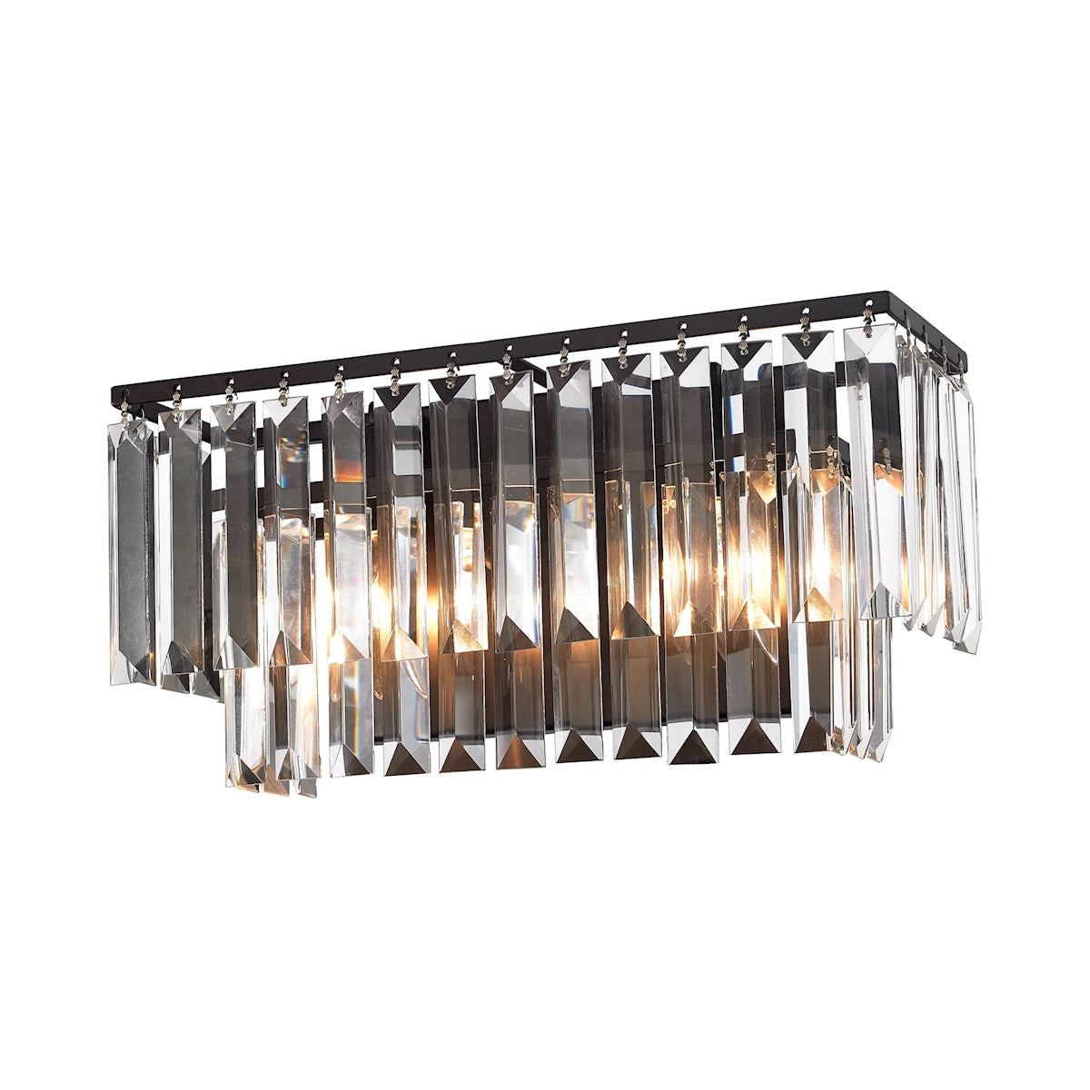 ELK Lighting 15221/2 Palacial 2-Light Vanity Sconce in Oil Rubbed Bronze with Clear Crystal