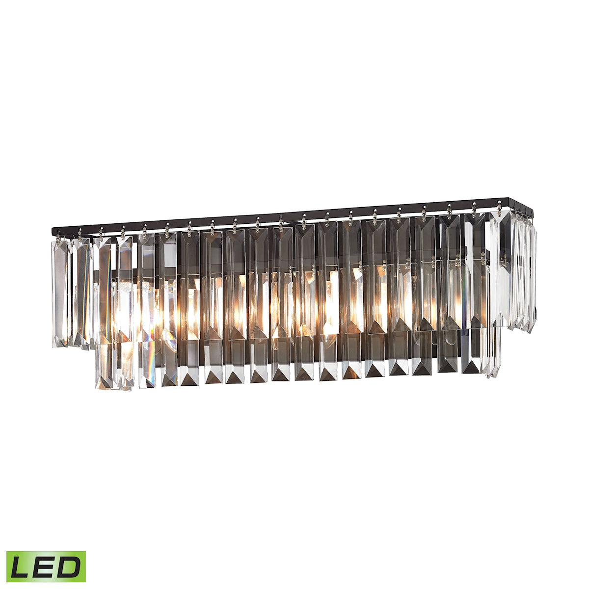 ELK Lighting 15222/3-LED Palacial 3-Light Vanity Lamp in Oil Rubbed Bronze with Clear Crystal - Includes LED Bulbs