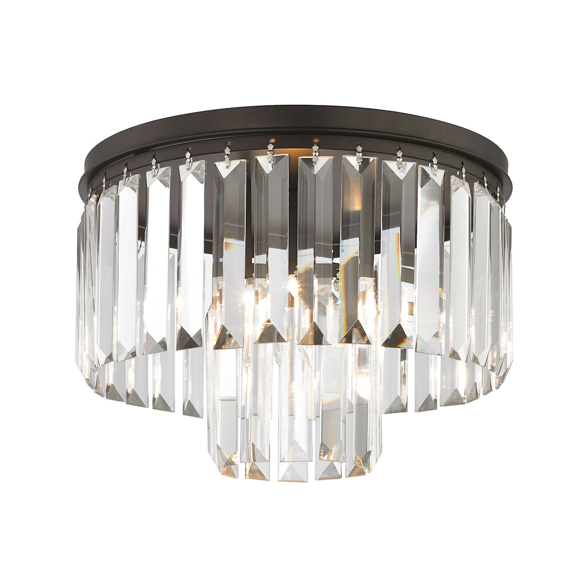 ELK Lighting 15223/1 Palacial 1-Light Semi Flush in Oil Rubbed Bronze with Clear Crystal