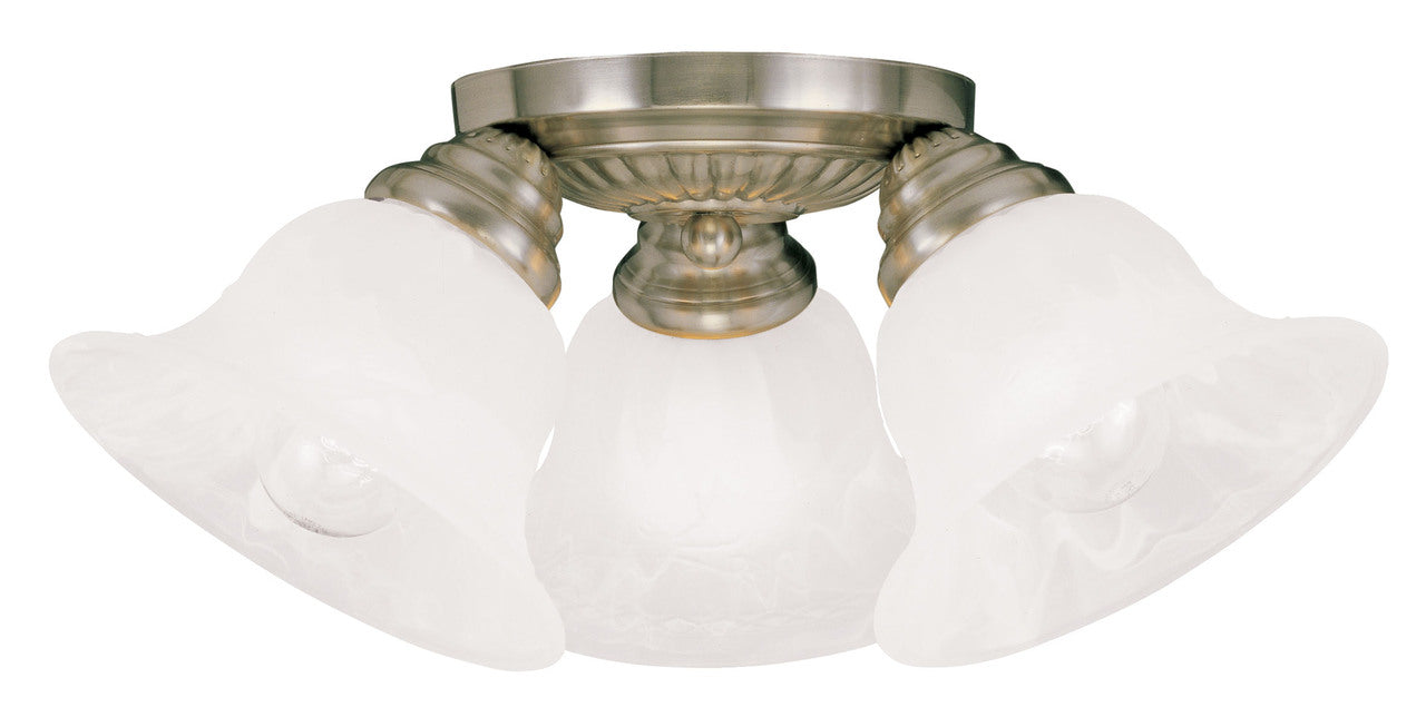 LIVEX Lighting 1529-01 Edgemont Flushmount in Antique Brass (3 Light)