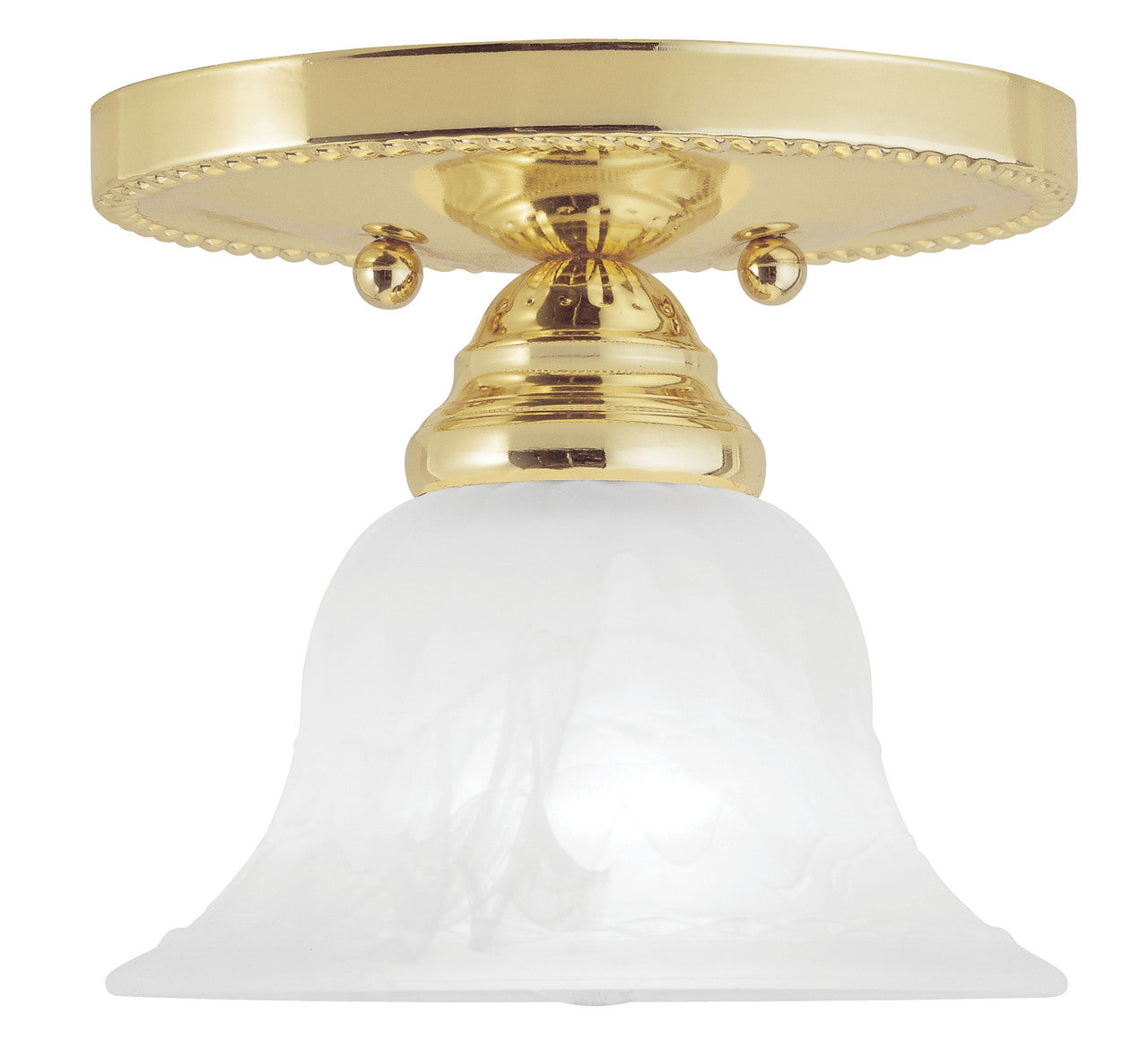 LIVEX Lighting 1530-02 Edgemont Flushmount in Polished Brass (1 Light)