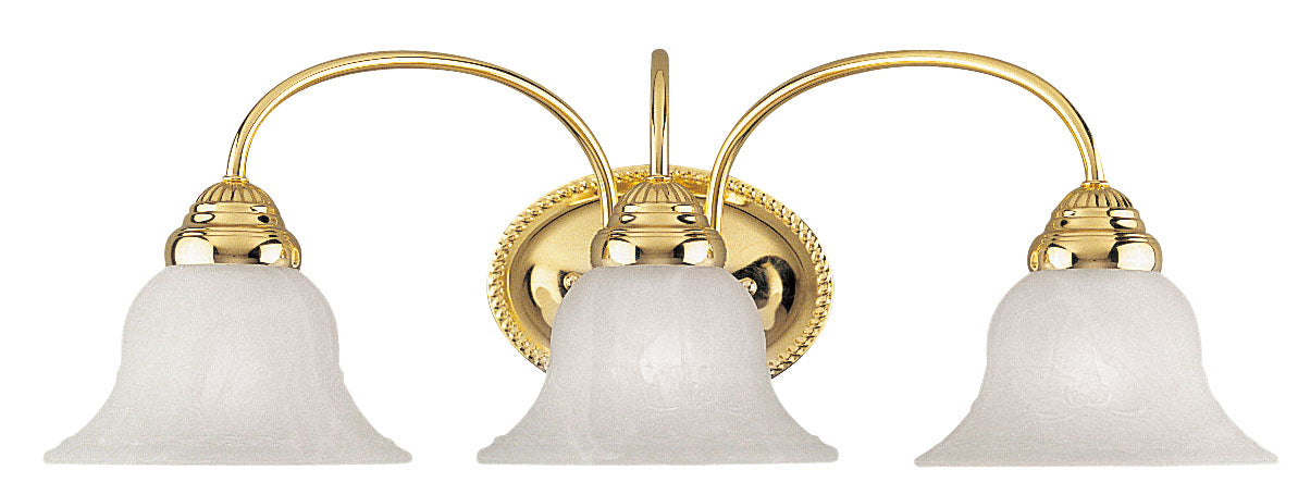 LIVEX Lighting 1533-02 Edgemont Bath Light in Polished Brass (3 Light)
