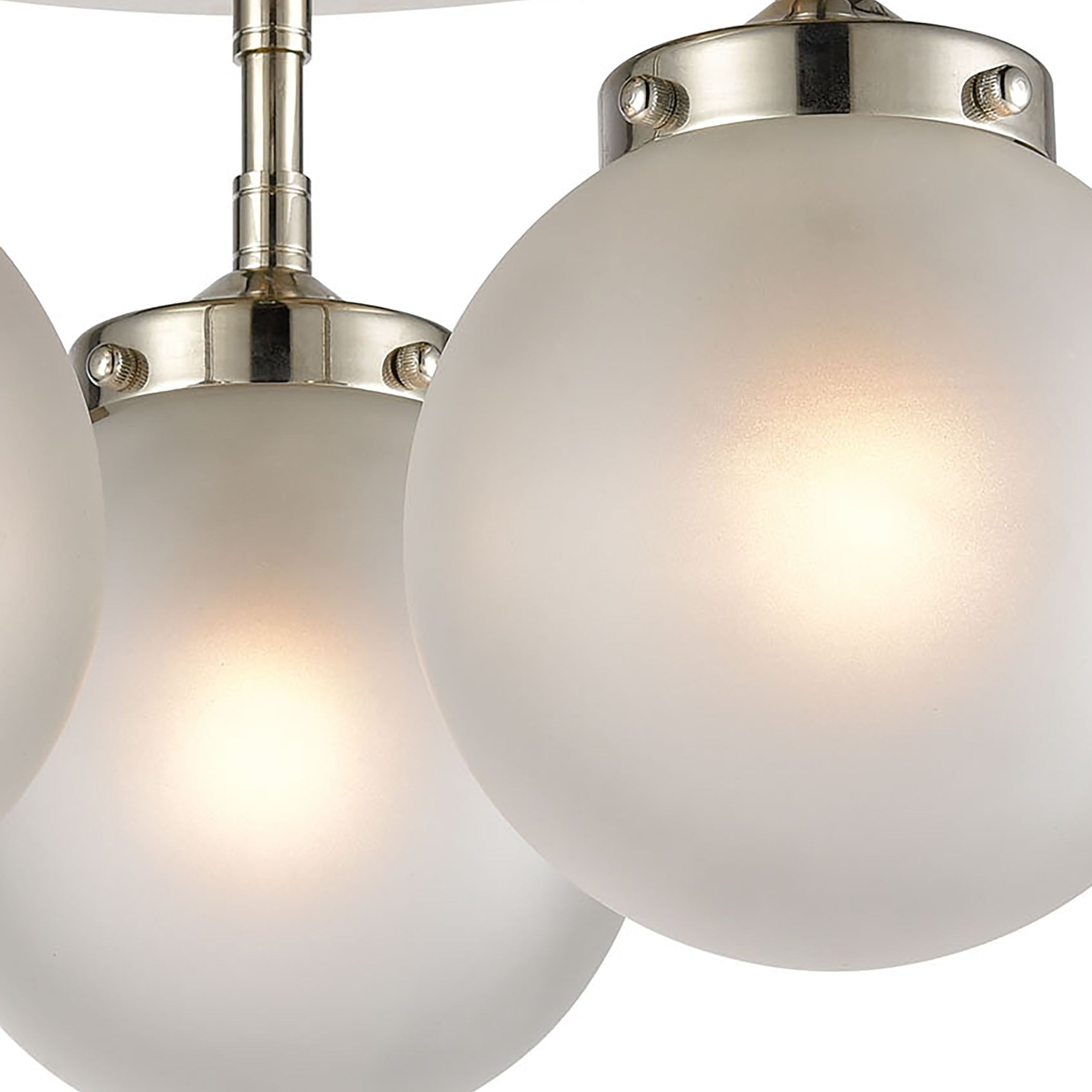 ELK Lighting 15362/3 Boudreaux 3-Light Semi Flush Mount in Polished Nickel with Frosted