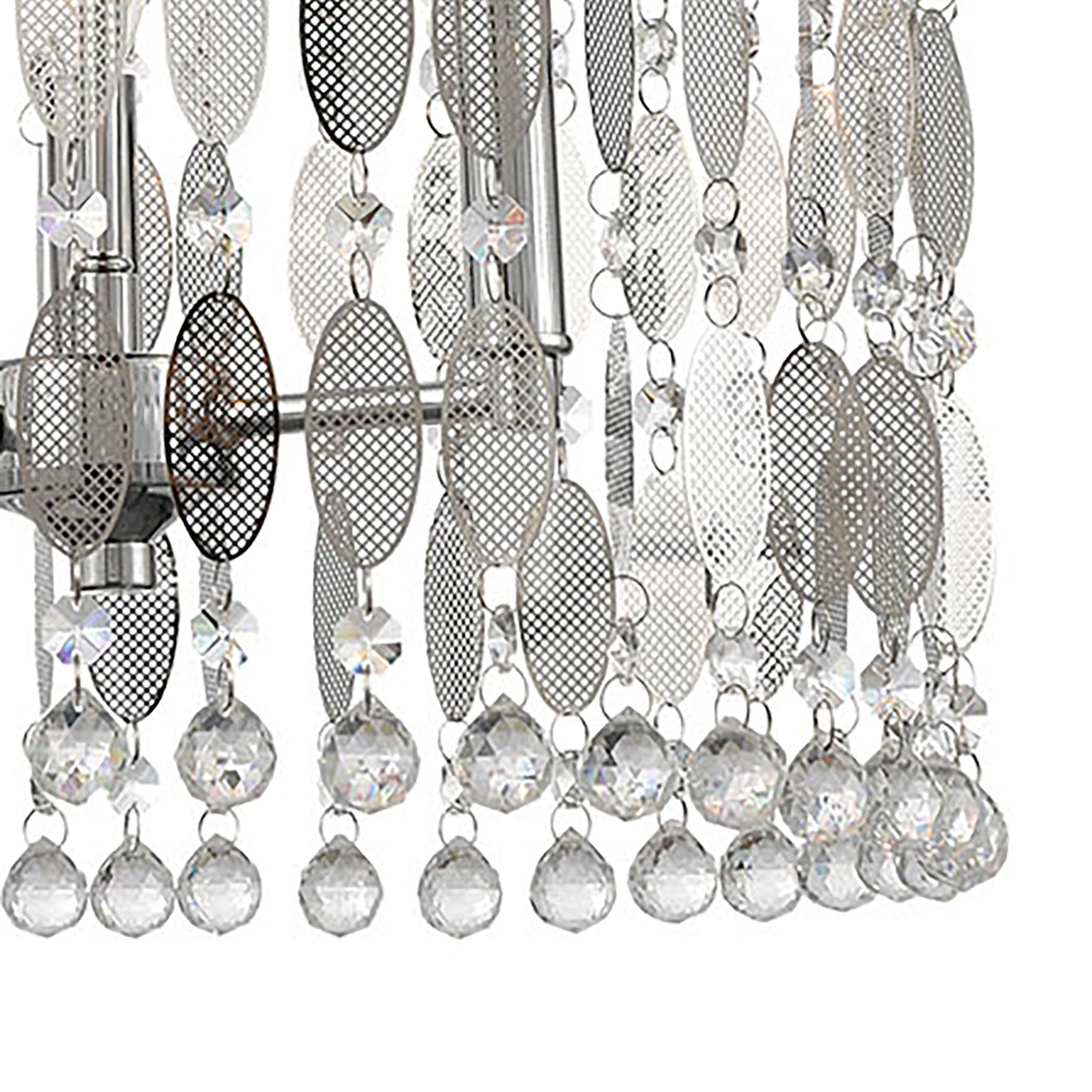 ELK Lighting 15381/3 Chamelon 3-Light Chandelier in Polished Chrome with Perforated Stainless and Clear Crystal