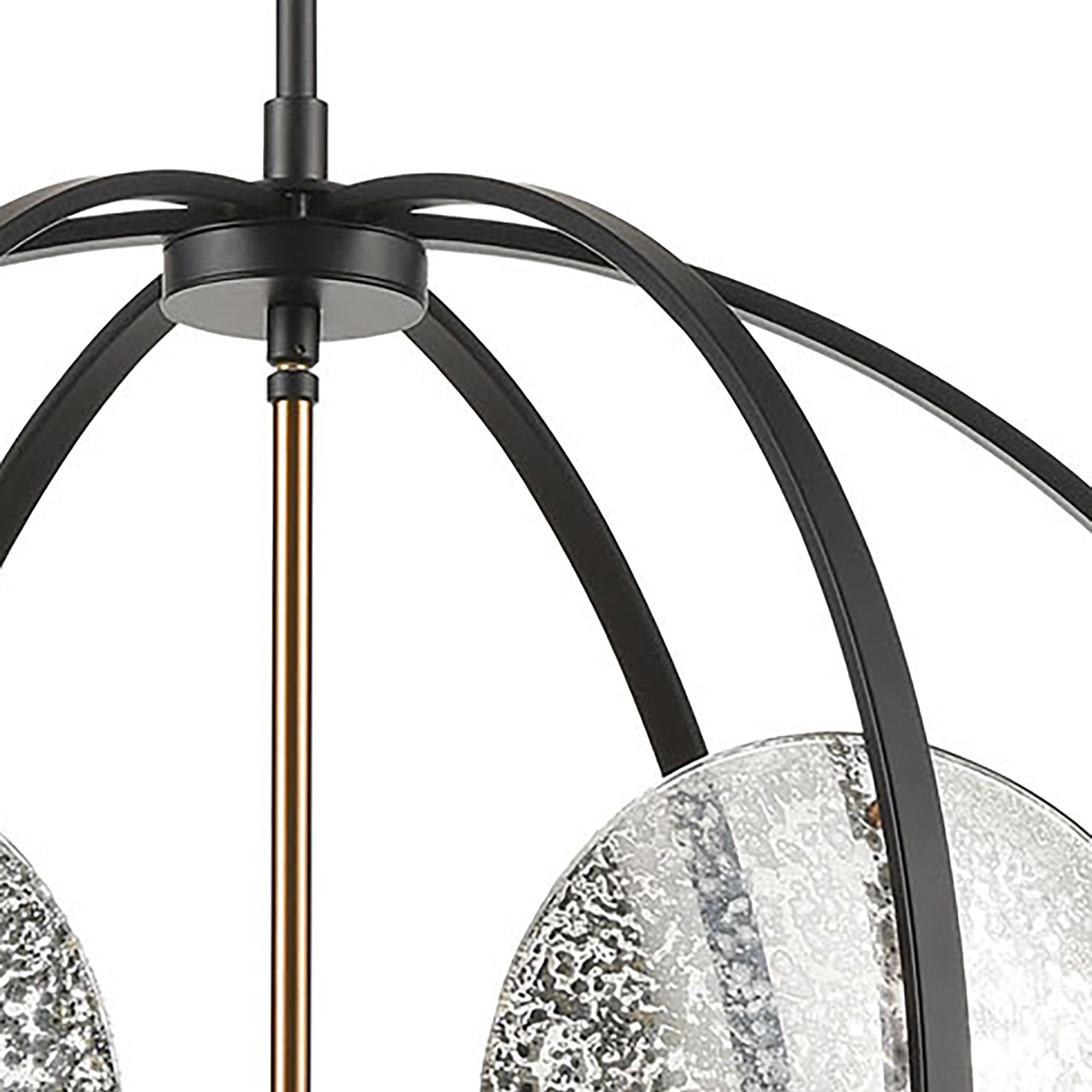 ELK Lighting 15426/6 Oriah 6-Light Chandelier in Matte Black with Mercury Glass