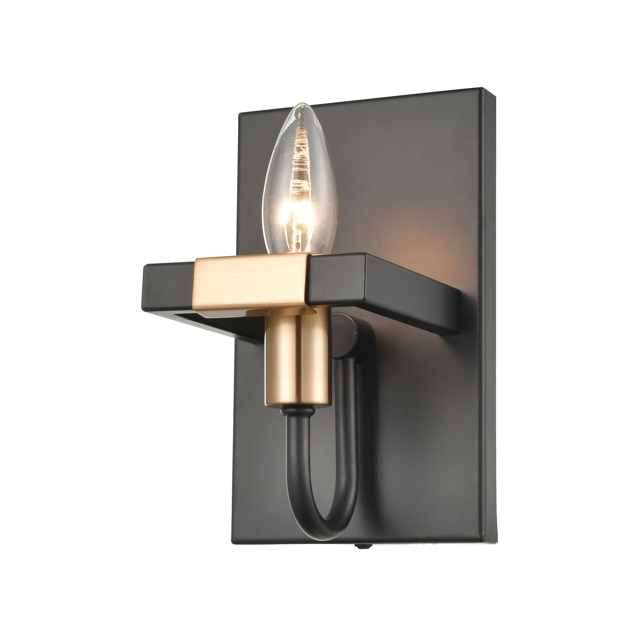 ELK Lighting 15451/1 Heathrow 1-Light Vanity Light in Matte Black and Satin Brass
