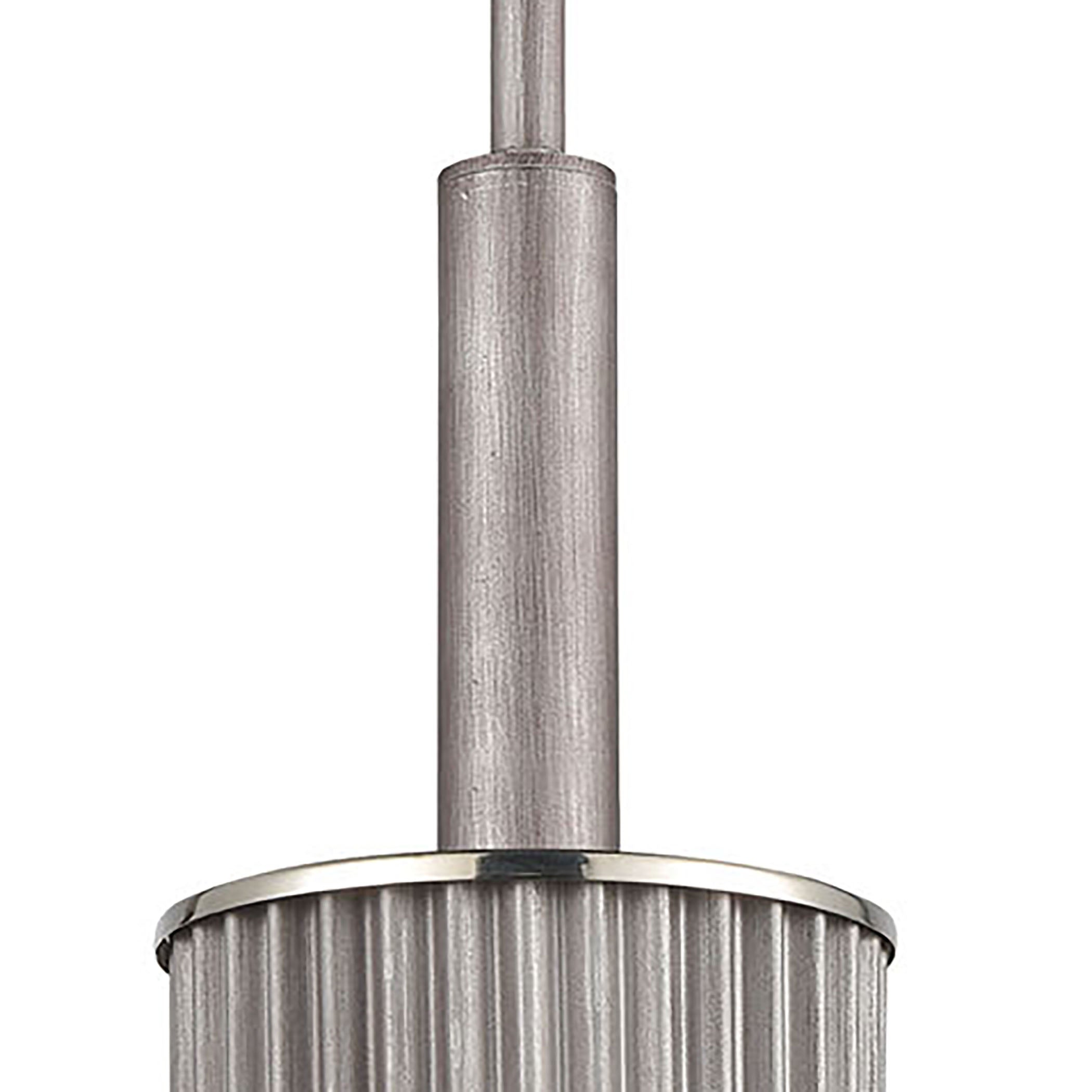 ELK Lighting 15926/1 Corrugated Steel 1-Light Mini Pendant in Weathered Zinc with Corrugated Metal