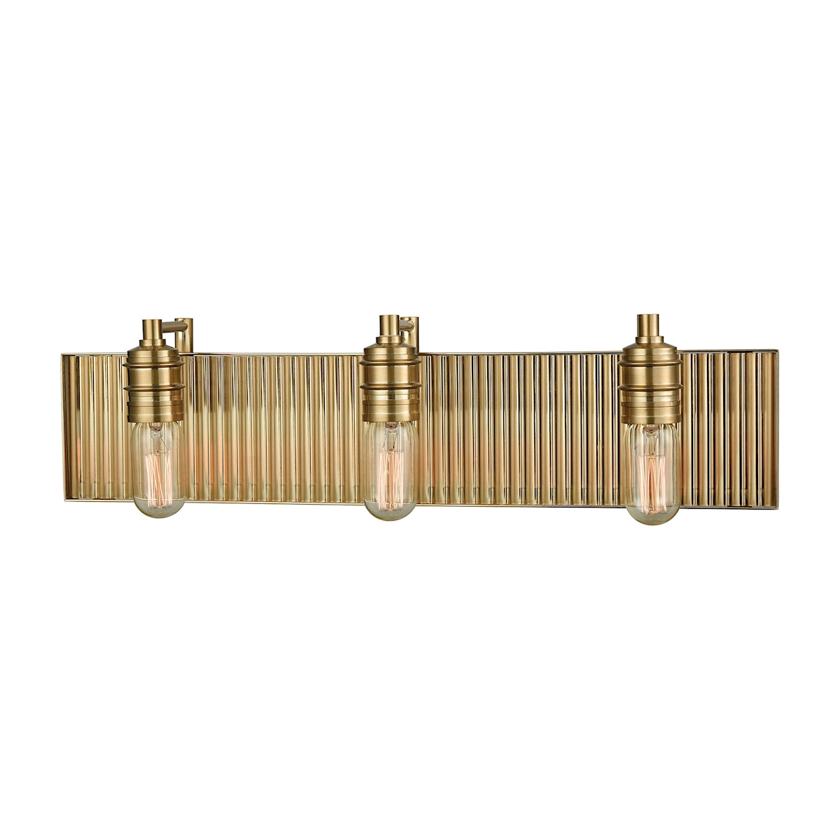 ELK Lighting 15942/3 Corrugated Steel 3-Light Vanity Sconce in Satin Brass