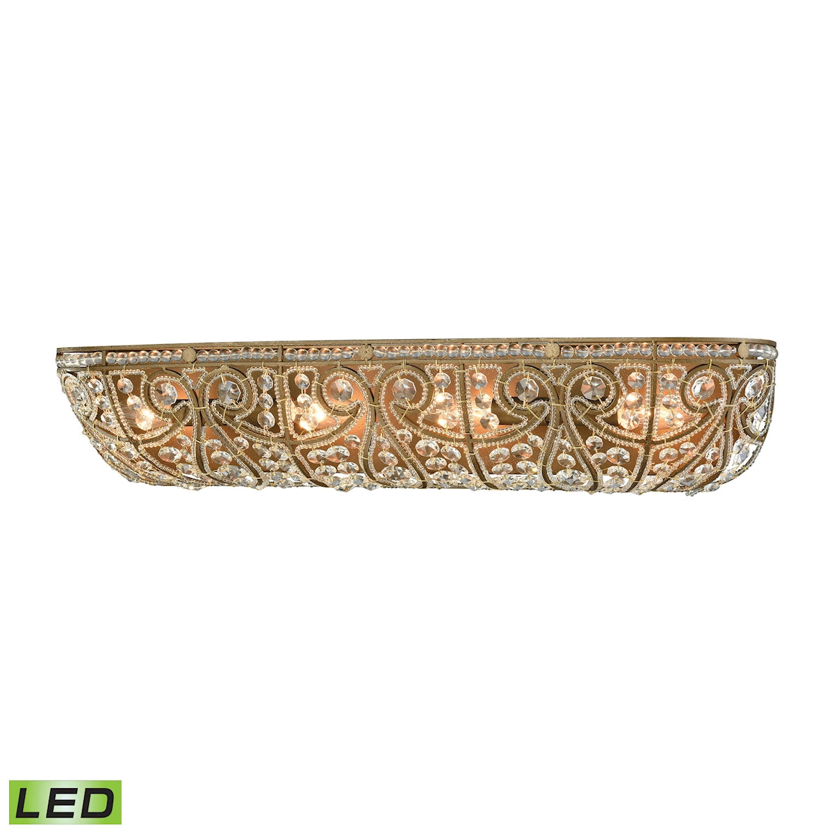 ELK Lighting 15961/4-LED Elizabethan 4-Light Vanity Sconce in Dark Bronze with Clear Crystal - Includes LED Bulbs
