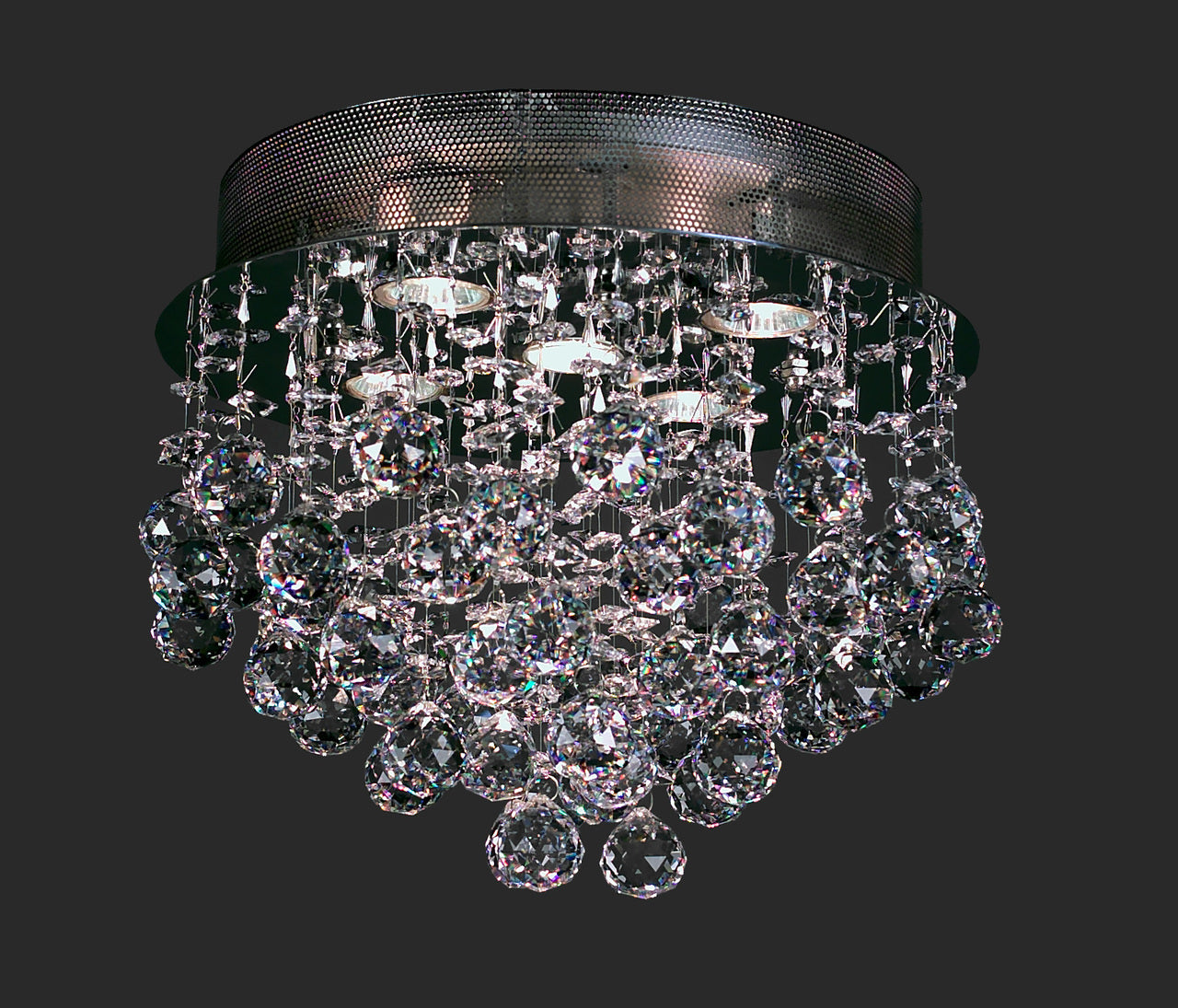 Classic Lighting 16020 CH CP Andromeda Crystal Flushmount in Chrome