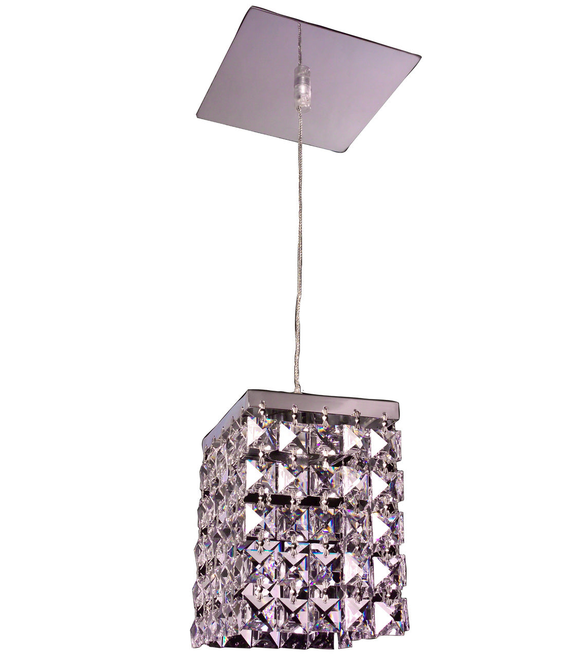 Classic Lighting 16101 CPSQ Bedazzle Crystal Pendant in Chrome