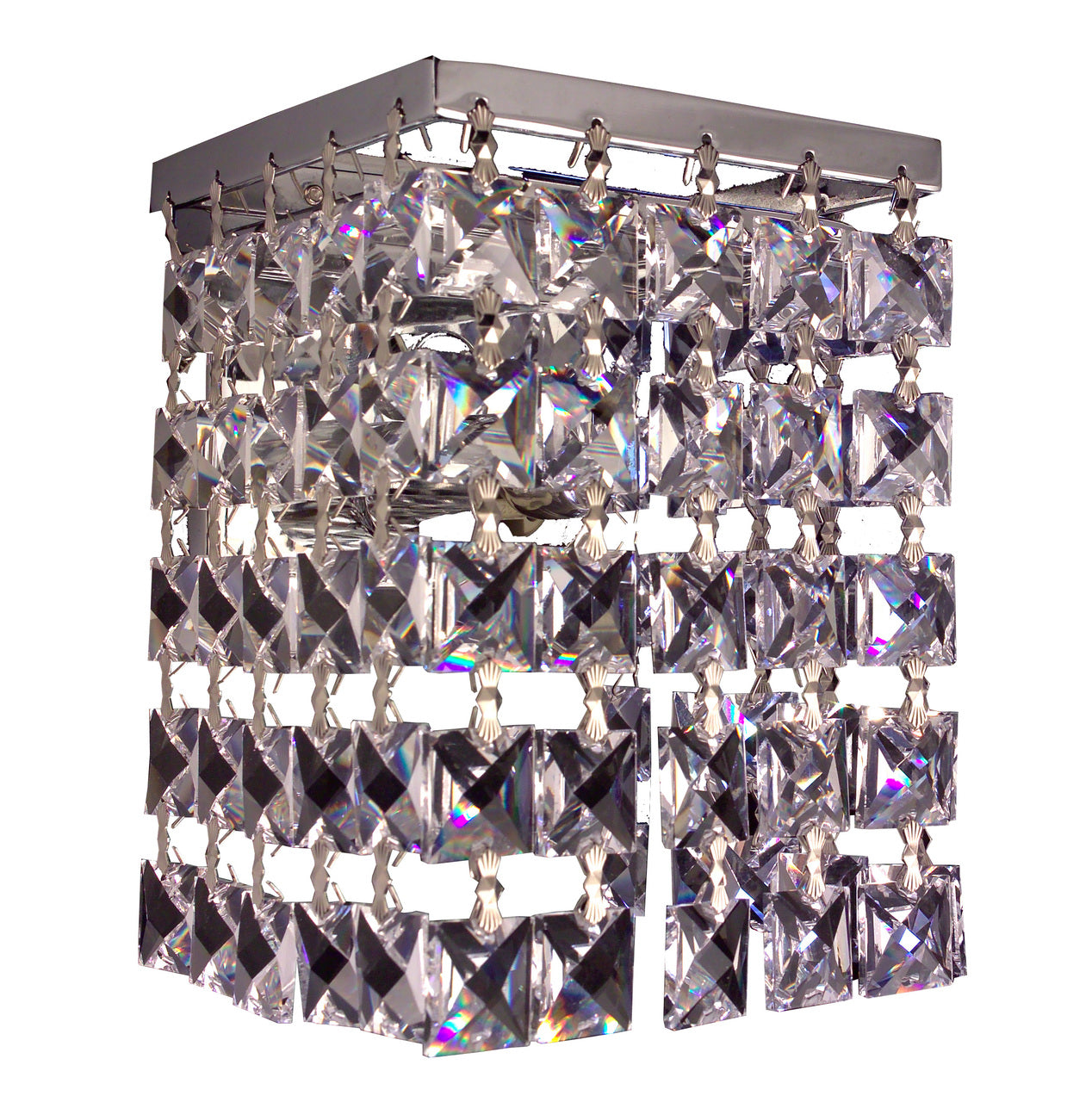 Classic Lighting 16102 CPSQ Bedazzle Crystal Wall Sconce in Chrome