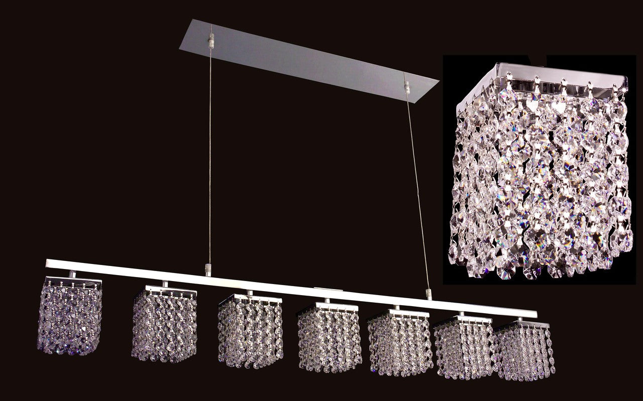 Classic Lighting 16107 AG Bedazzle Crystal Linear Chandelier in Chrome