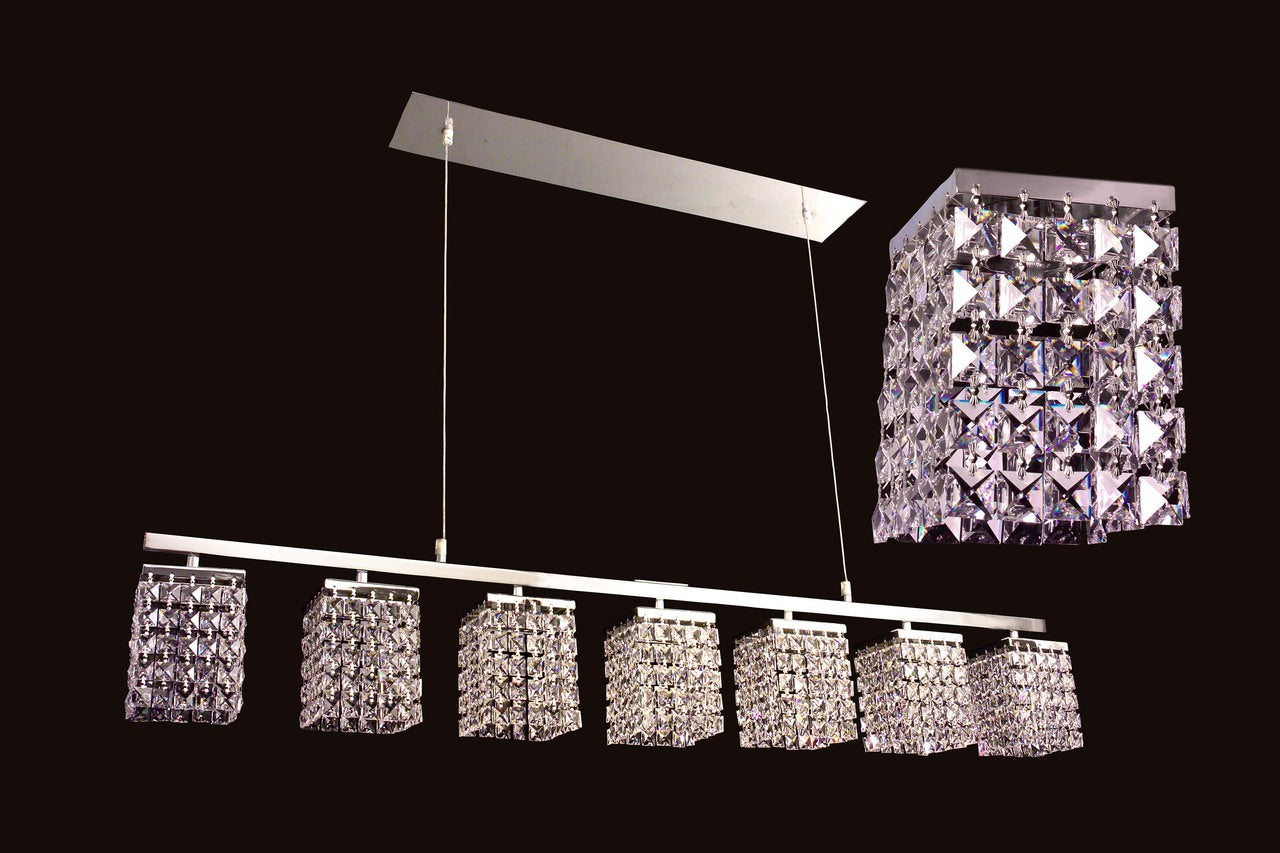 Classic Lighting 16107 STO Bedazzle Crystal Linear Chandelier in Chrome