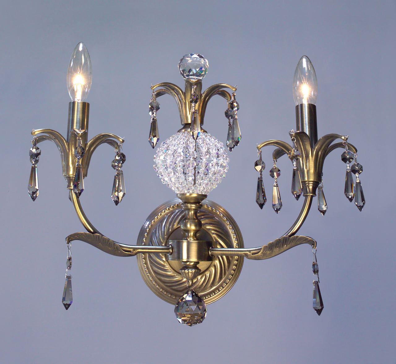 Classic Lighting 16112 ABR SMK Sharon Crystal Wall Sconce in Antique Brass