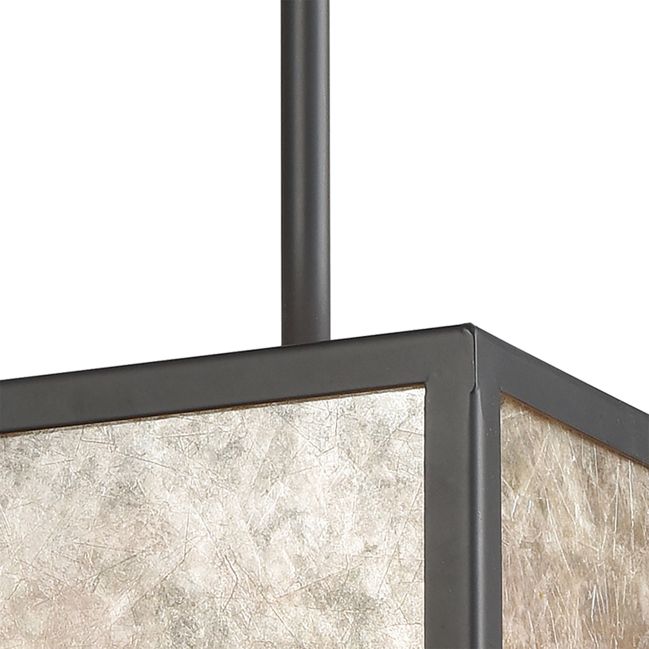 ELK Lighting 16182/1 Stasis 1-Light Mini Pendant in Oil Rubbed Bronze with Tan and Clear Mica Shade