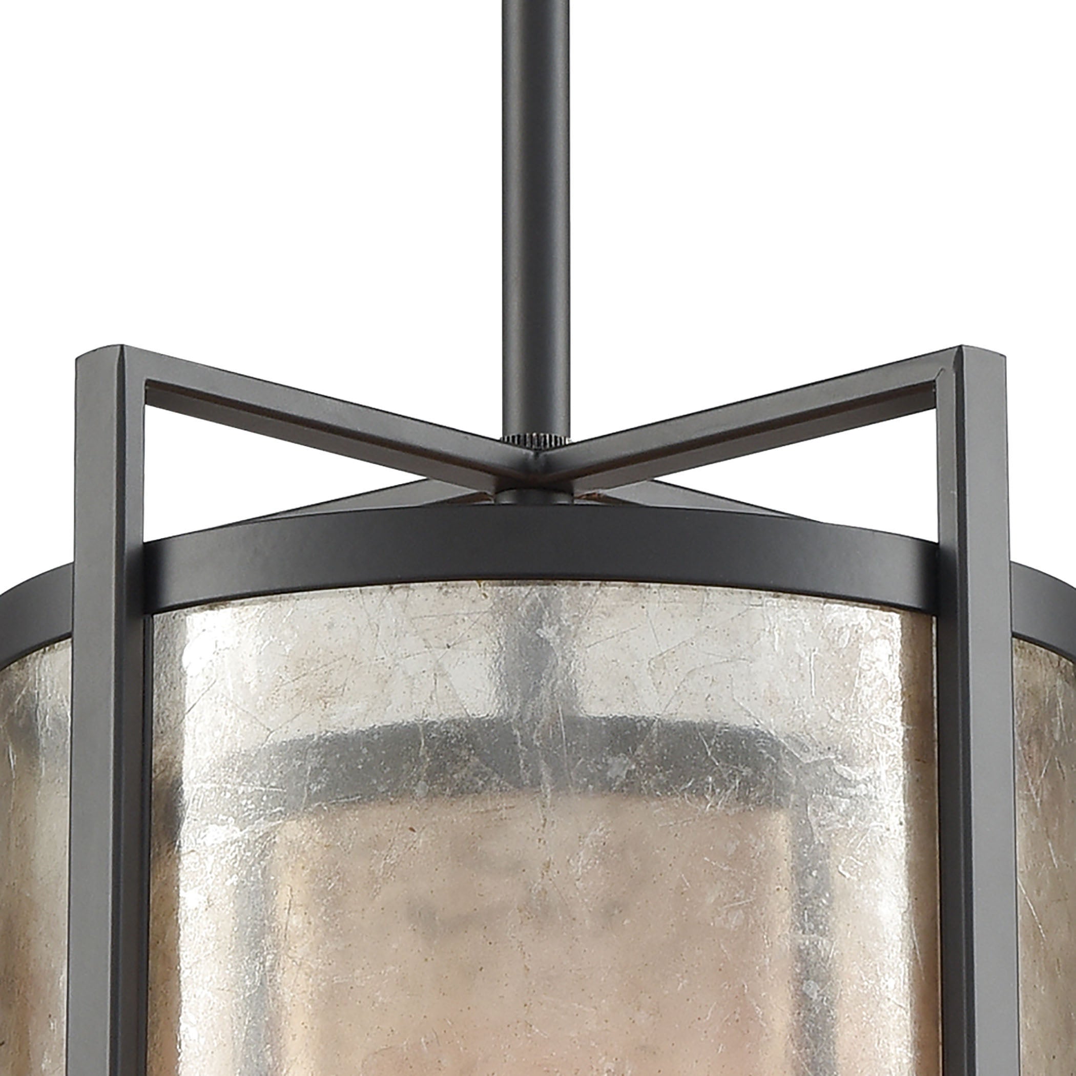 ELK Lighting 16191/1 Stasis 1-Light Mini Pendant in Oil Rubbed Bronze with Tan and Clear Mica Shade