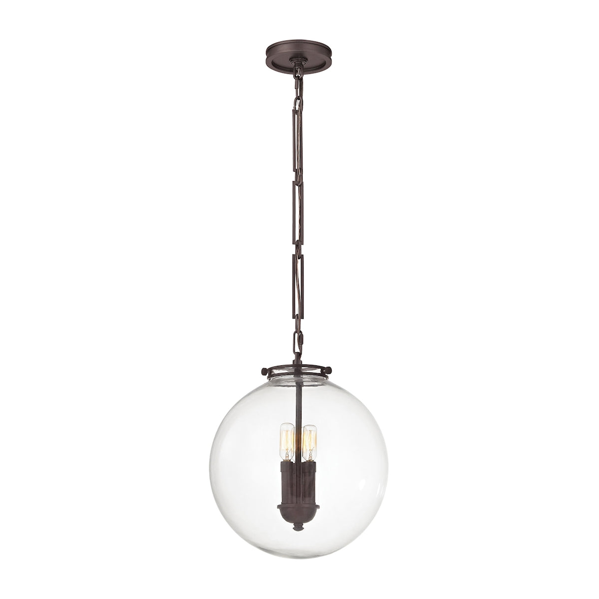 ELK Lighting 16372/3 Gramercy 3-Light Pendant in Oil Rubbed Bronze with Clear Glass