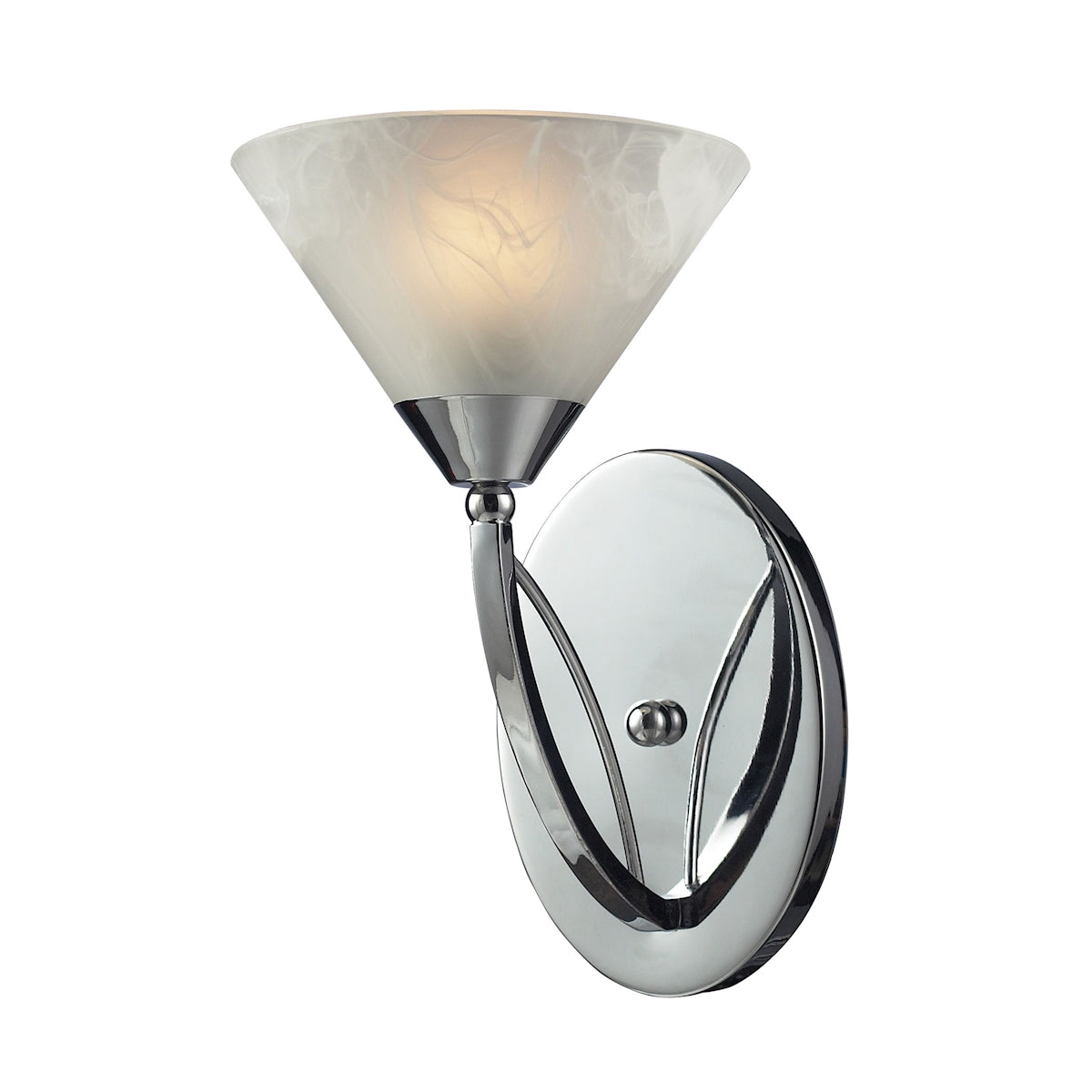 ELK Lighting 17020/1 Elysburg 1-Light Vanity Lamp in Polished Chrome with White Marbleized Glass