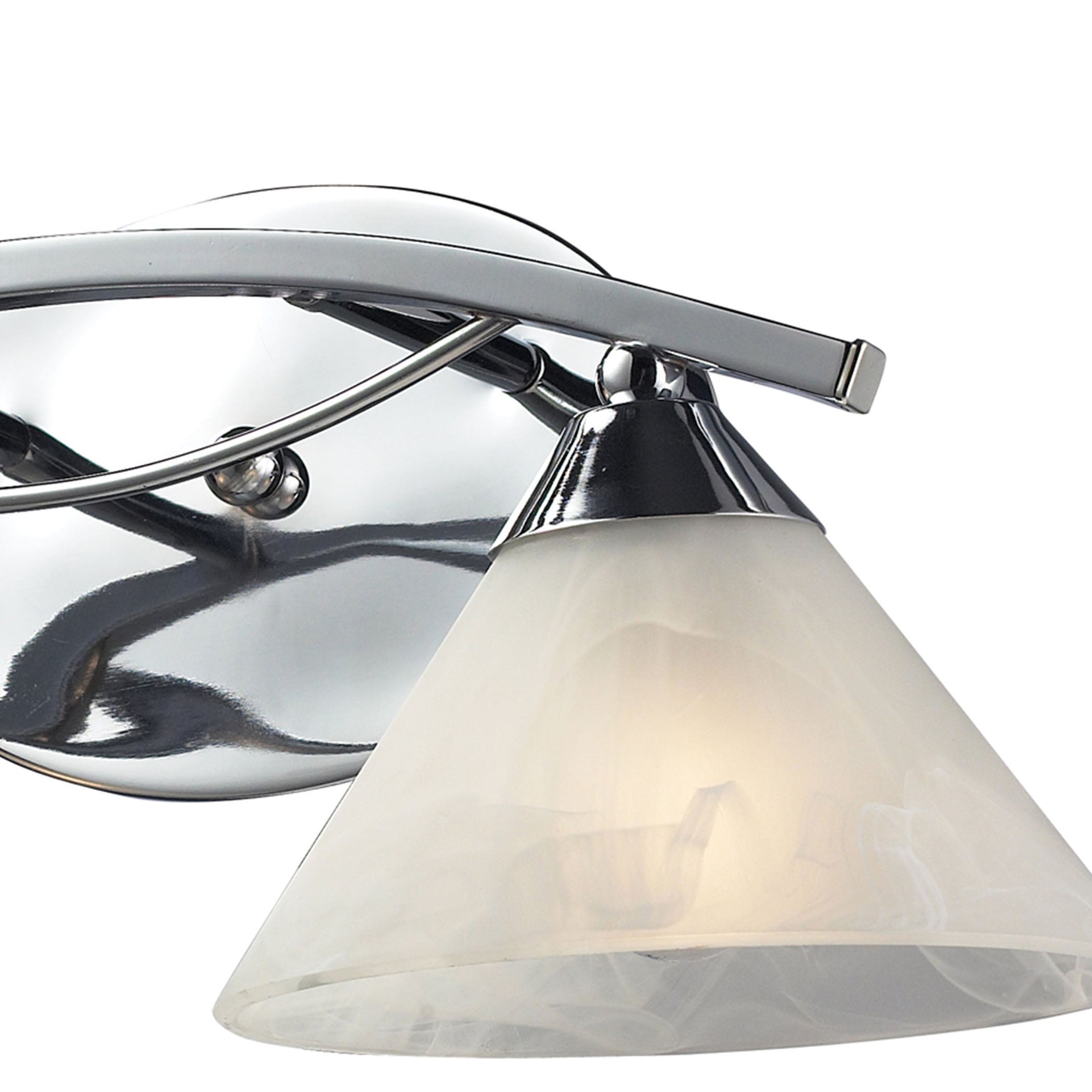 ELK Lighting 17021/2 Elysburg 2-Light Vanity Lamp in Polished Chrome with White Marbleized Glass