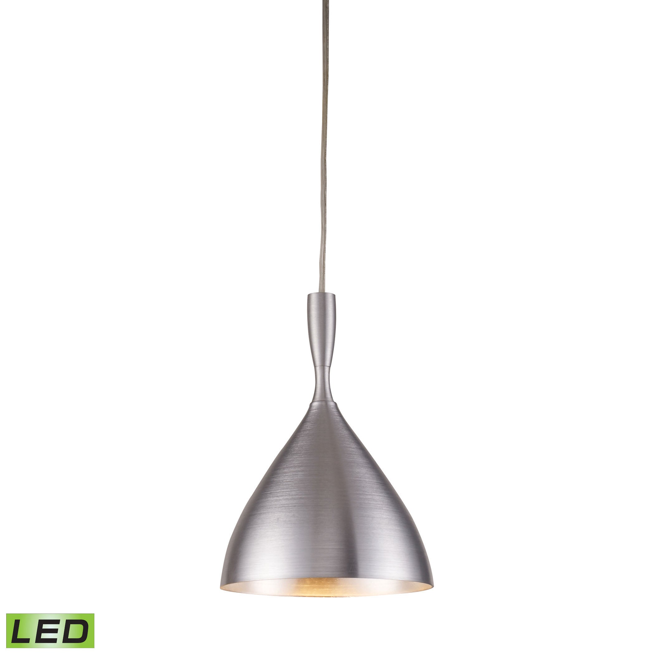 ELK Lighting 17042/1ALM-LED Spun Aluminum 1-Light Mini Pendant in Aluminum with Matching Shade - Includes LED Bulb