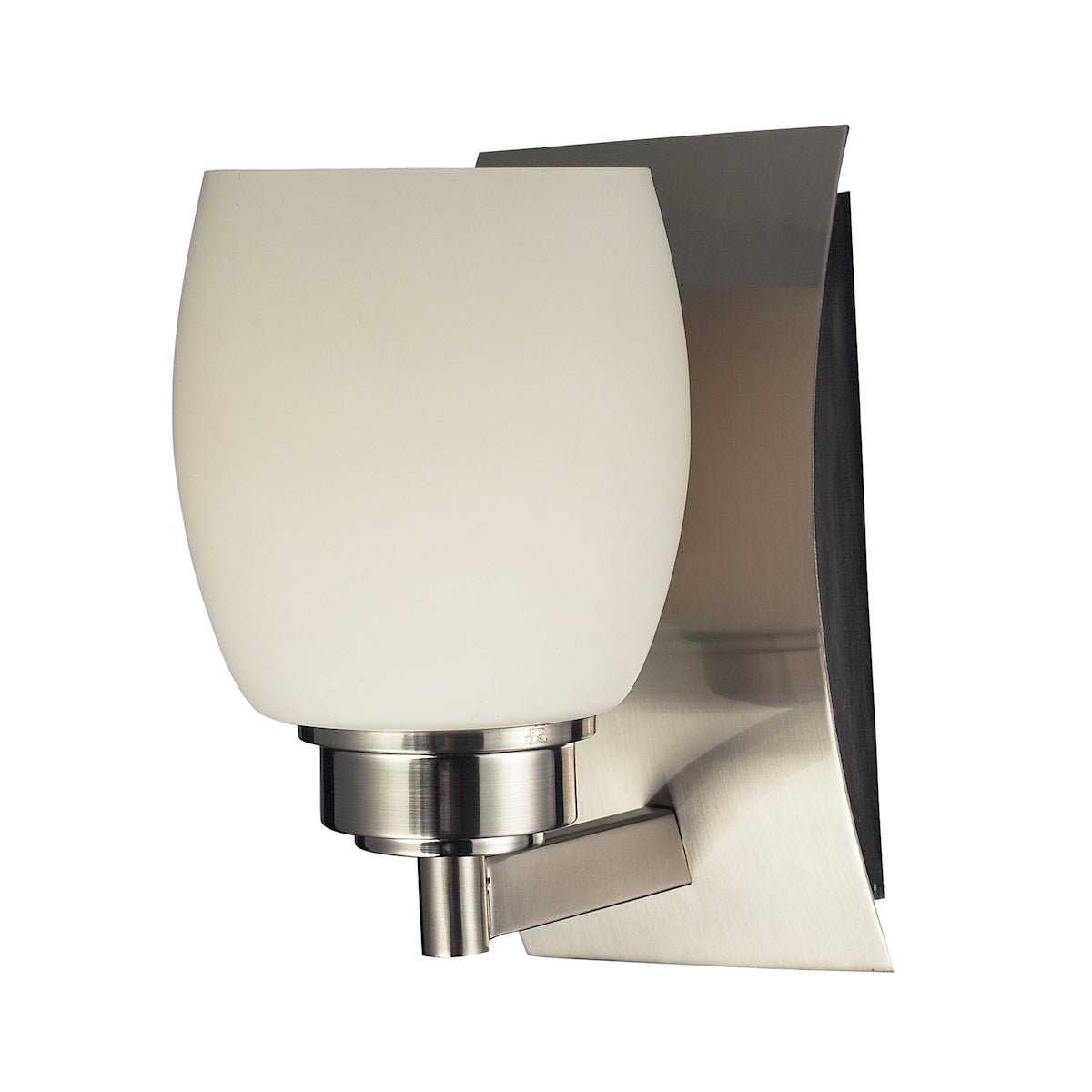 ELK Lighting 17100/1 Northport 1-Light Vanity Lamp in Satin Nickel with Opal Glass