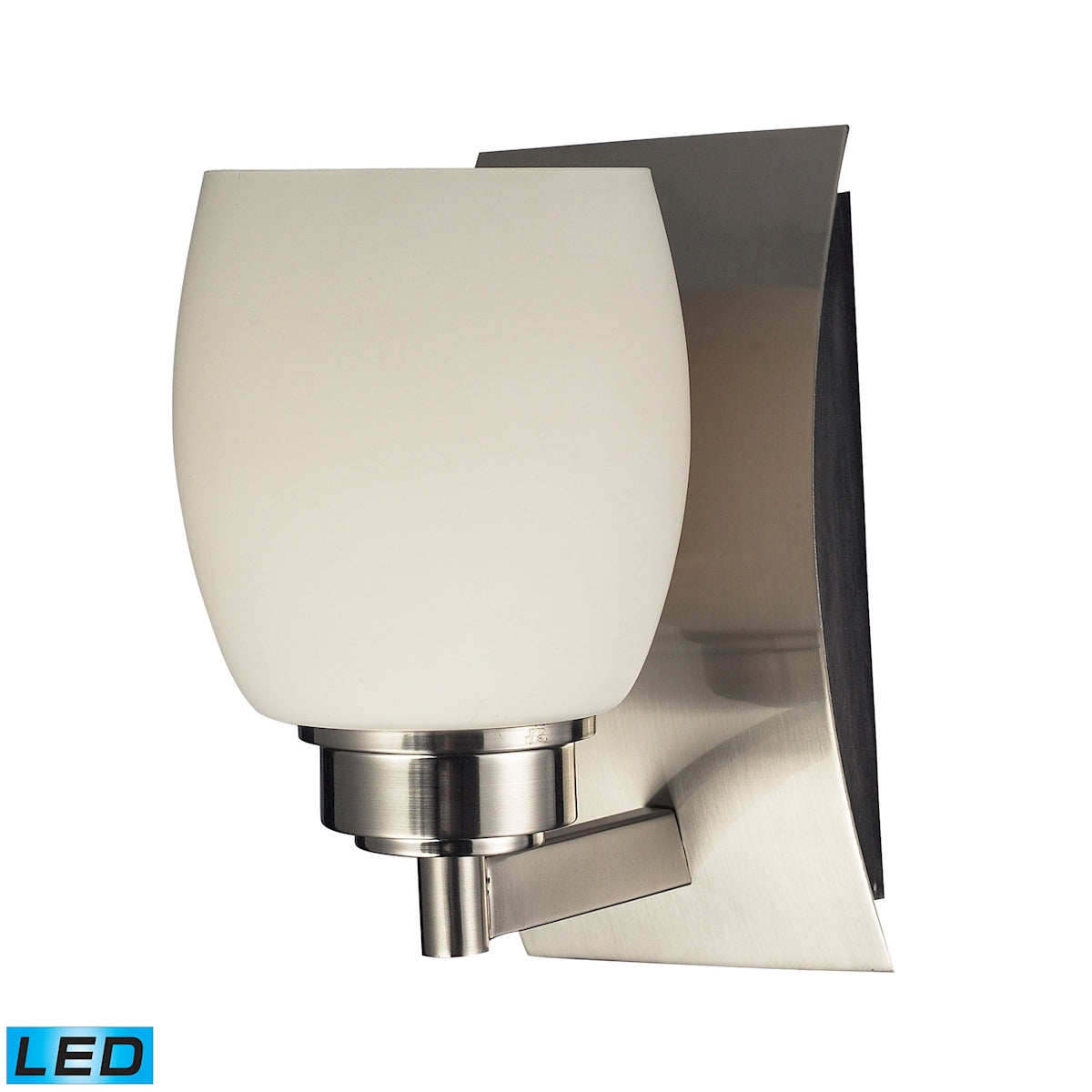 ELK Lighting 17100/1-LED Northport 1-Light Vanity Lamp in Satin Nickel with Opal Glass - Includes LED Bulb