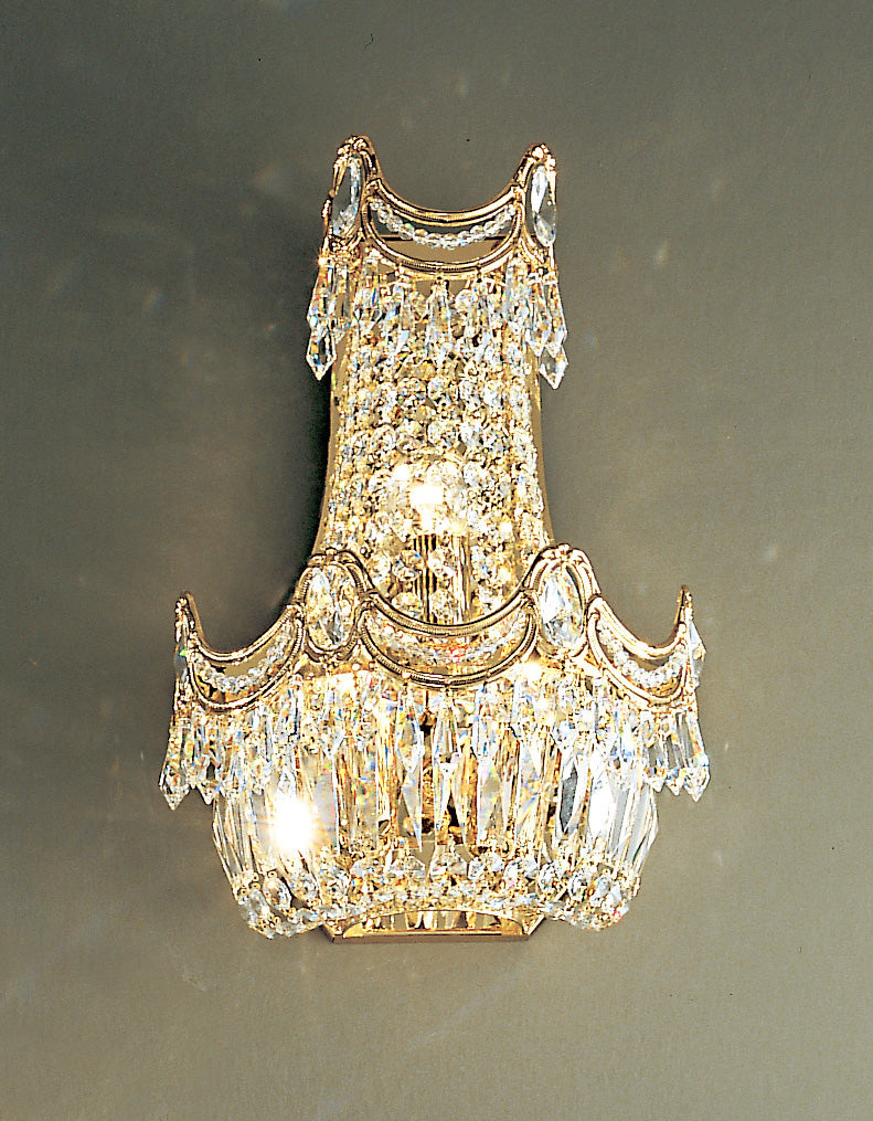 Classic Lighting 1810 G S Regency Crystal Wall Sconce in 24k Gold (Imported from Spain)