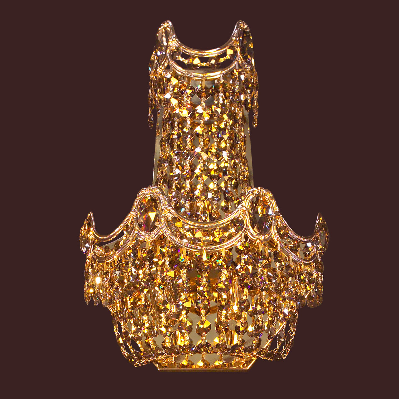 Classic Lighting 1810 RB CP Regency Crystal Wall Sconce in Roman Bronze (Imported from Spain)