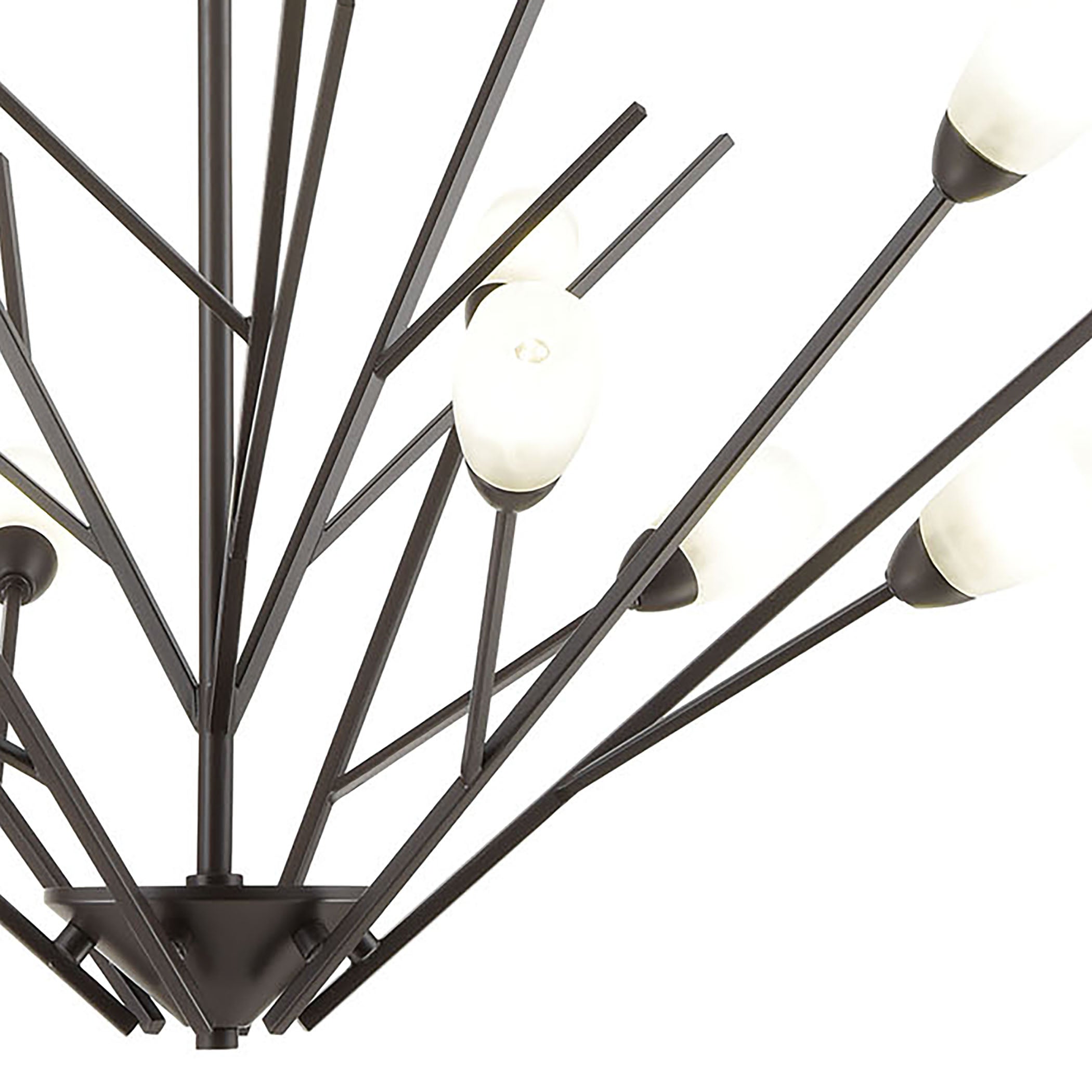 ELK Lighting 18278/12 Ocotillo 12-Light Chandelier in Oil Rubbed Bronze with Frosted Glass