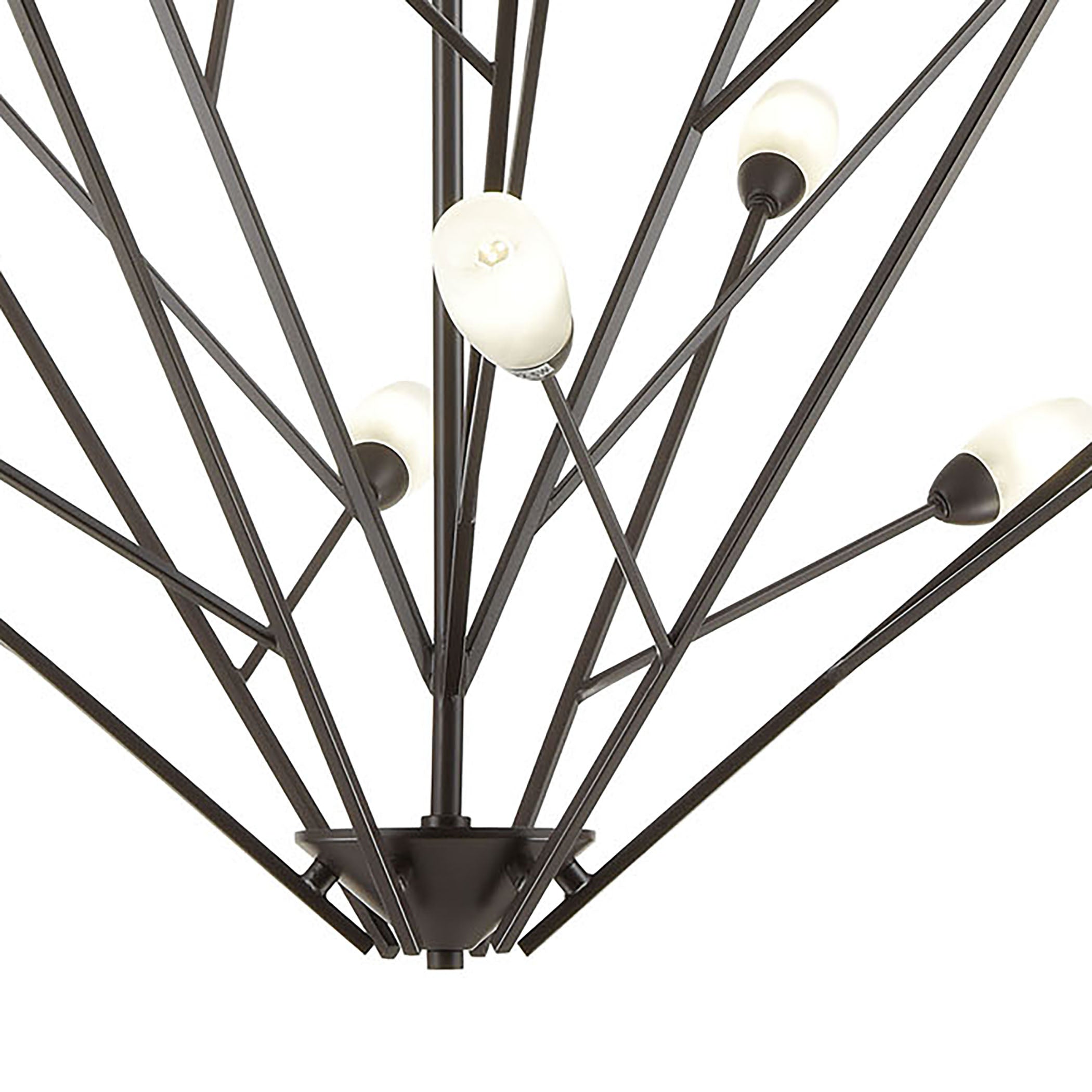 ELK Lighting 18279/12 Ocotillo 12-Light Chandelier in Oil Rubbed Bronze with Frosted Glass